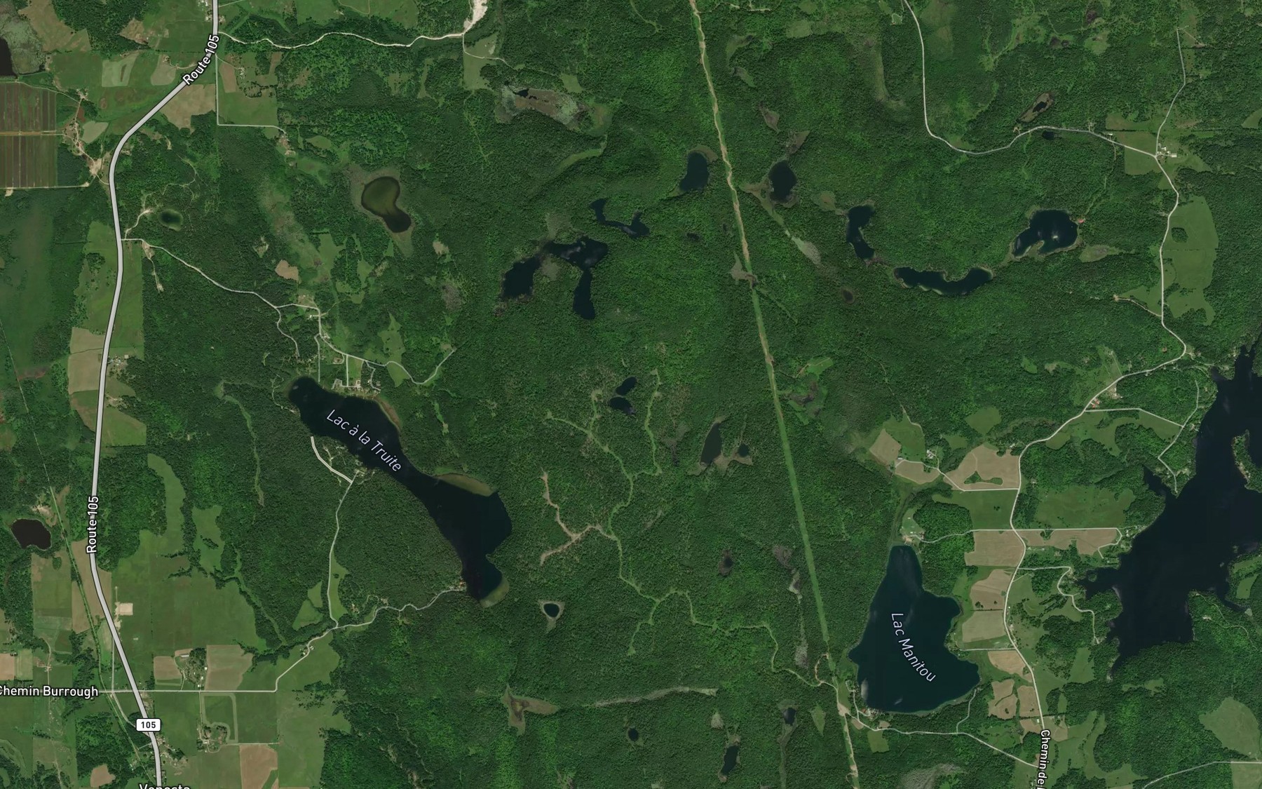 Satellite map of the Lacs de la Montagne Kelly
