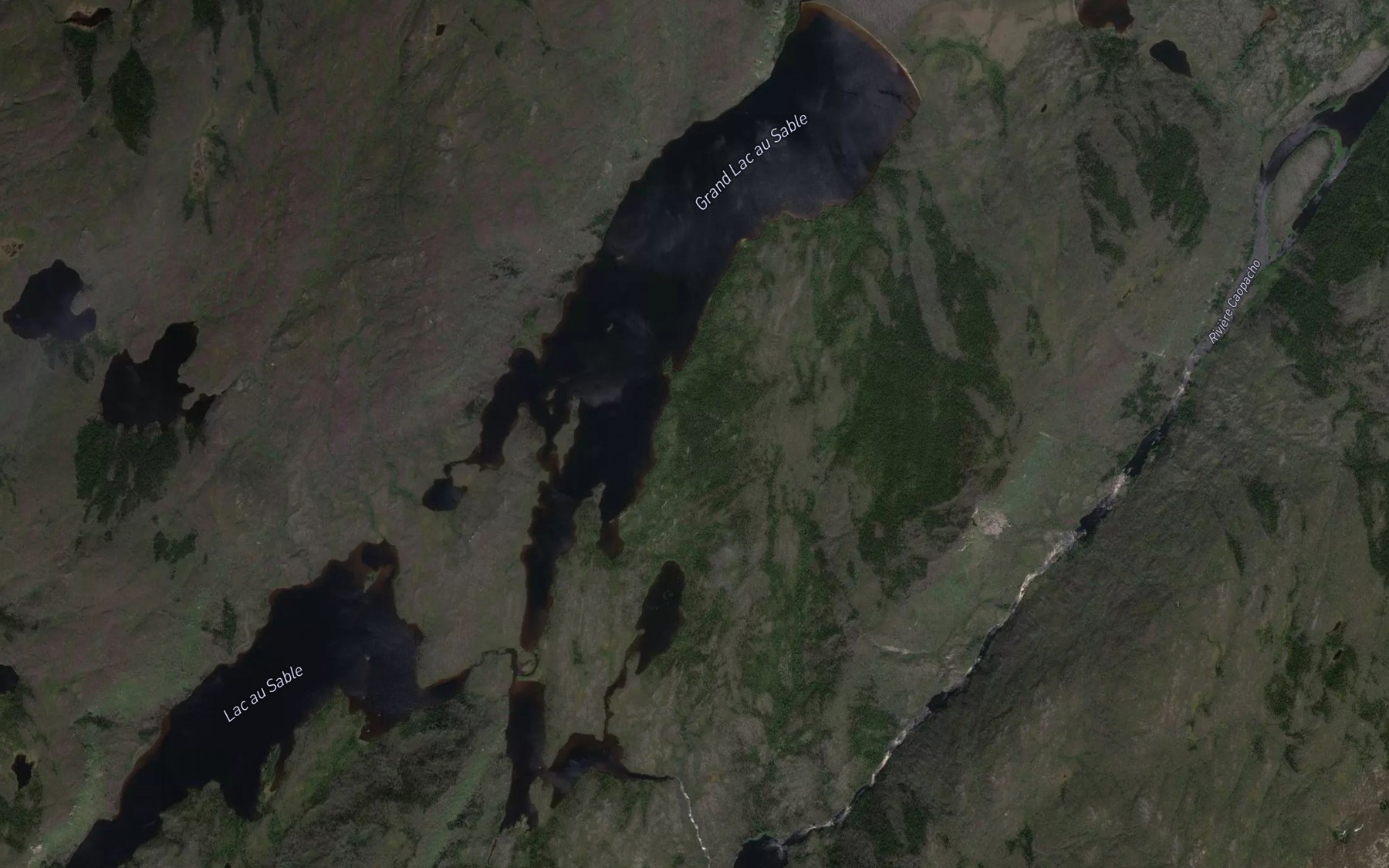 Satellite map of the Grand lac au Sable