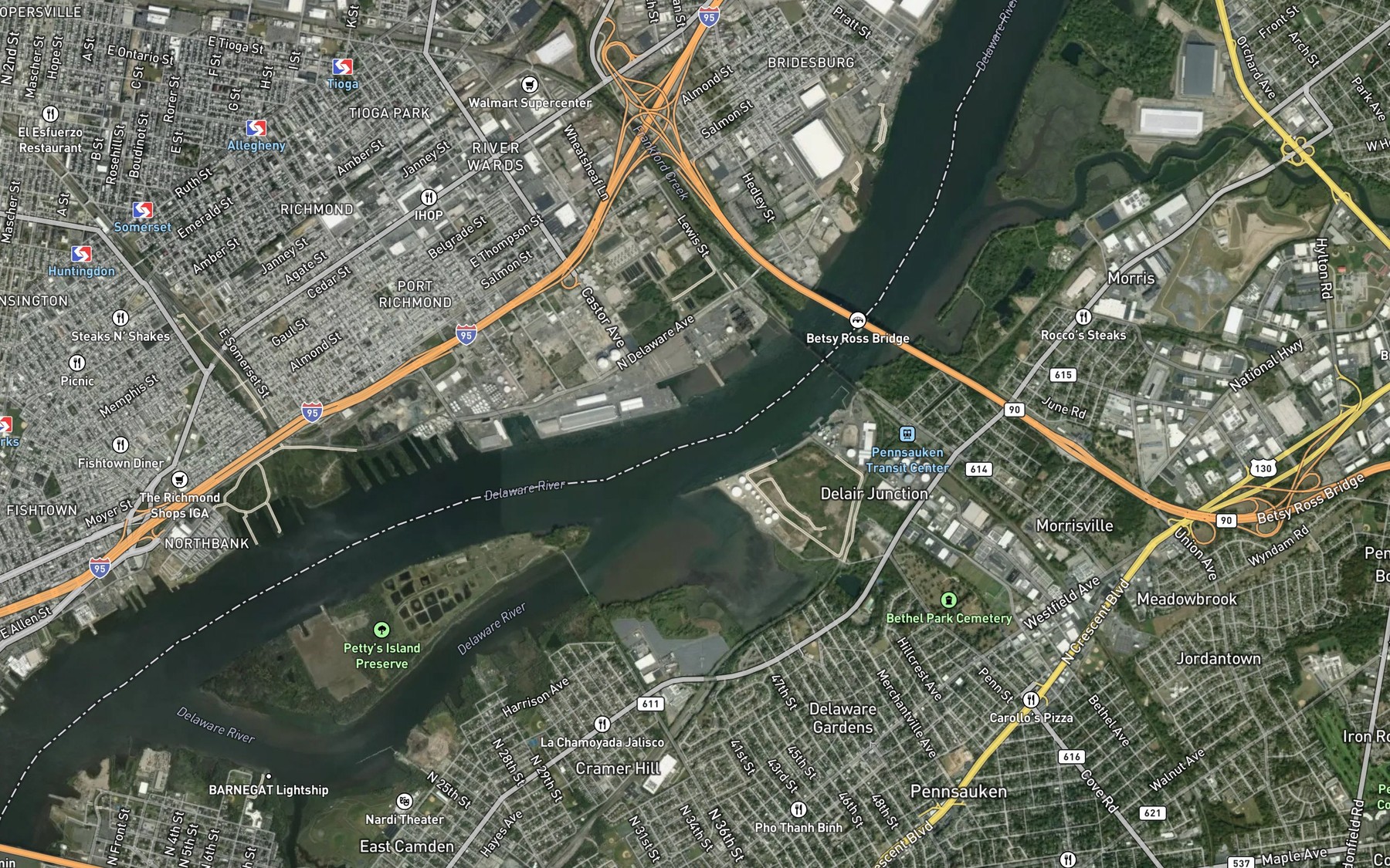 Satellite map of the Fisher Channel