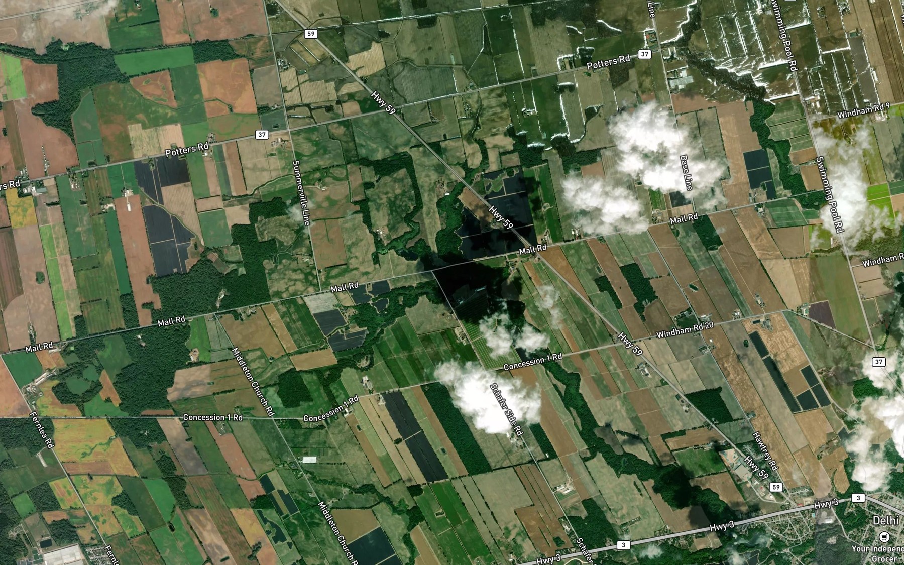Satellite map of the Rosehart Drain