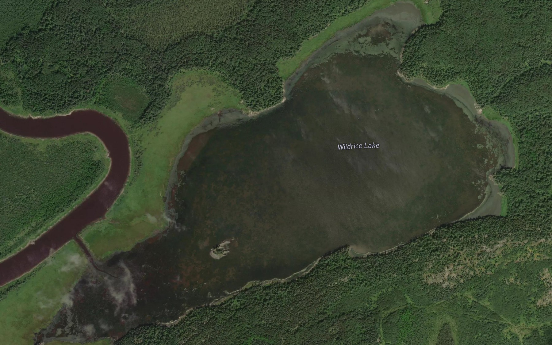Satellite map of the Wildrice Lake