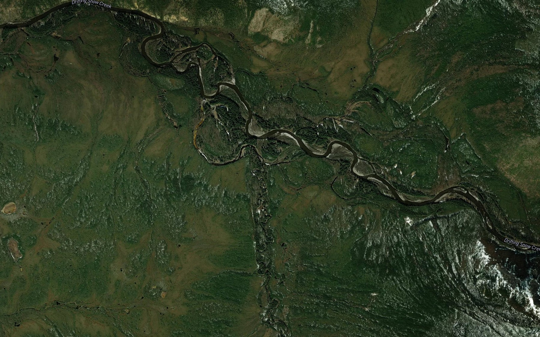 Satellite map of the Racquet Creek