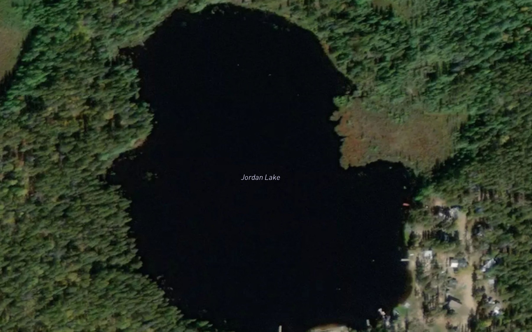 Satellite map of the Jordan Lake