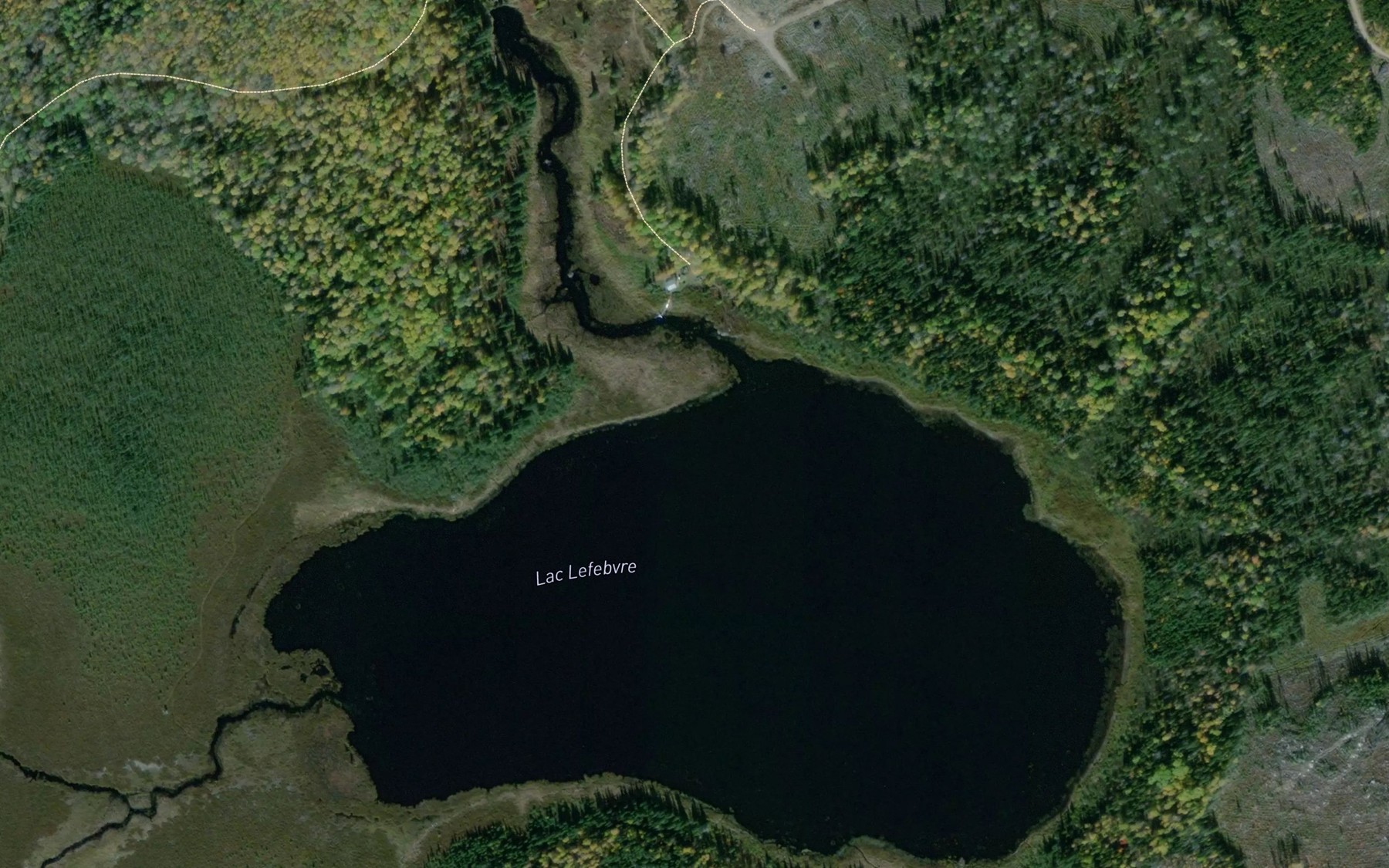 Satellite map of the Lac Lefebvre