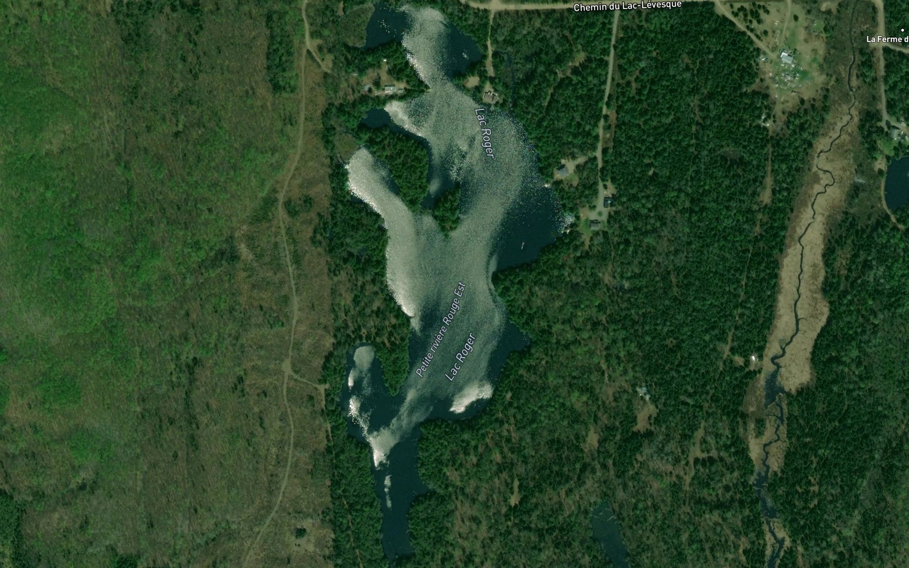 Satellite map of the Lac Roger