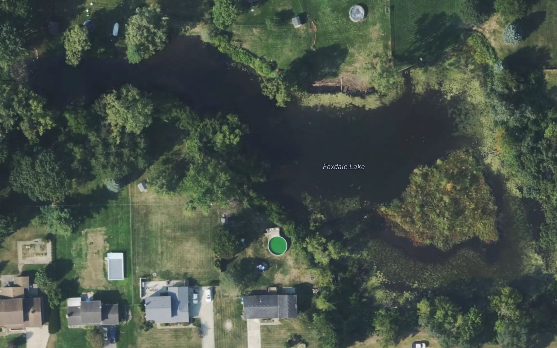 Satellite map of the Foxdale Lake