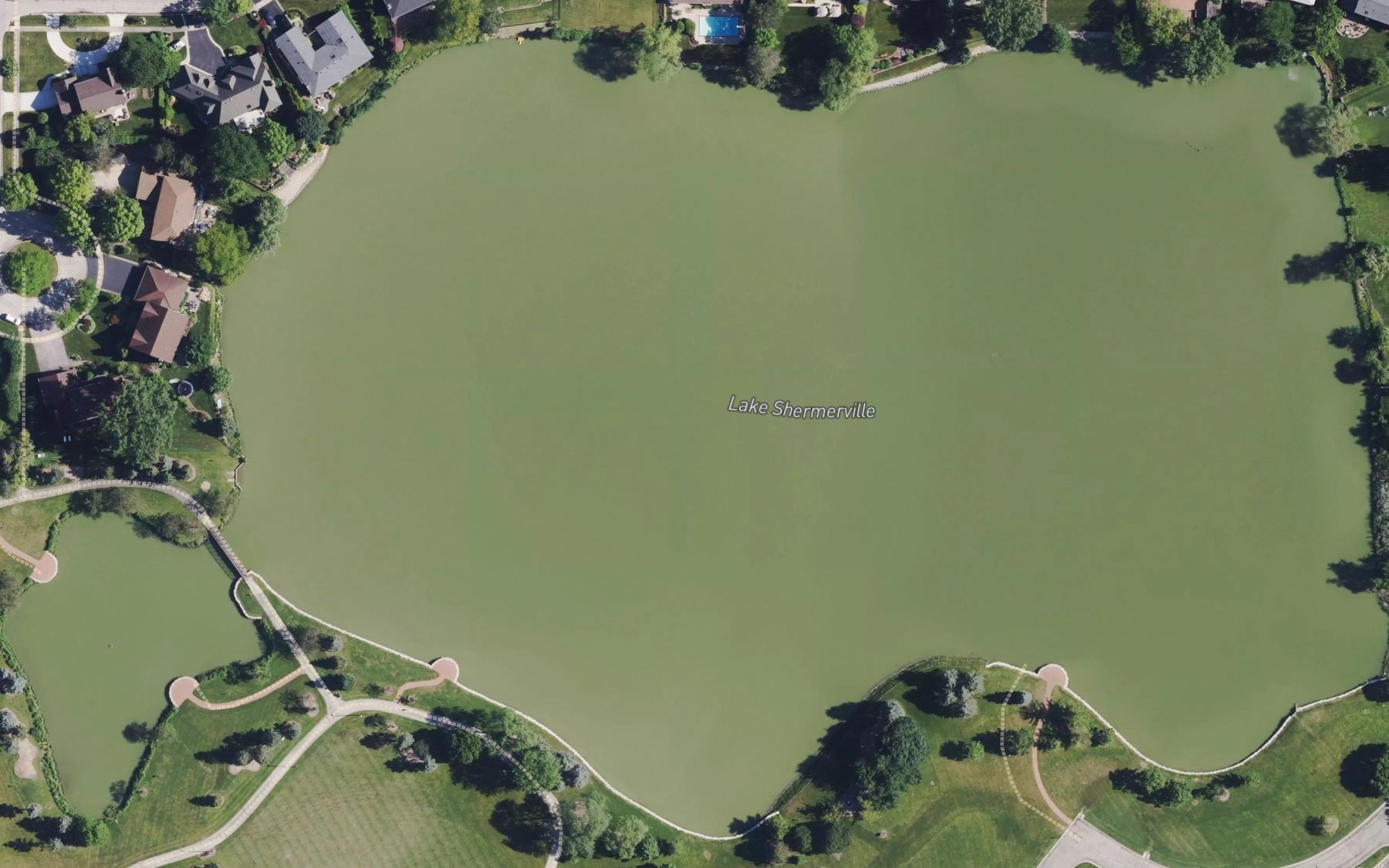 Satellite map of the Lake Shermerville