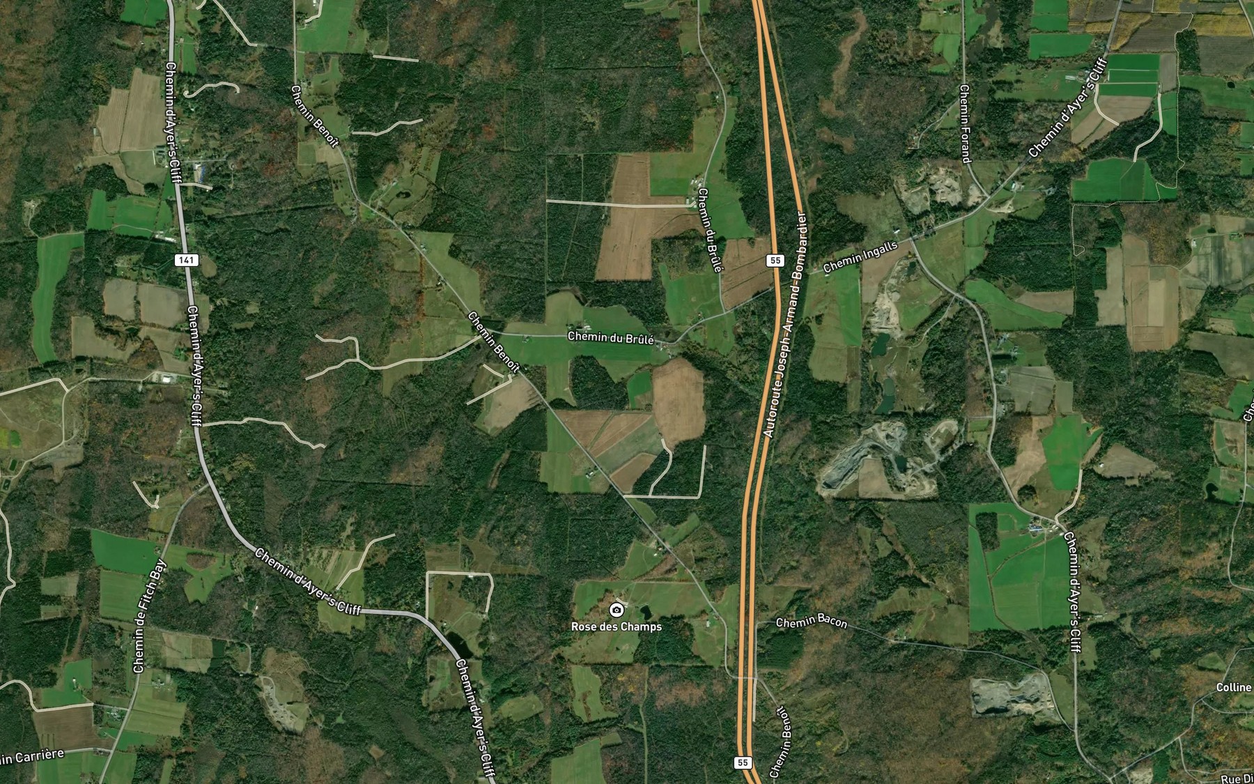 Satellite map of the Branche Therrien-Goudreau