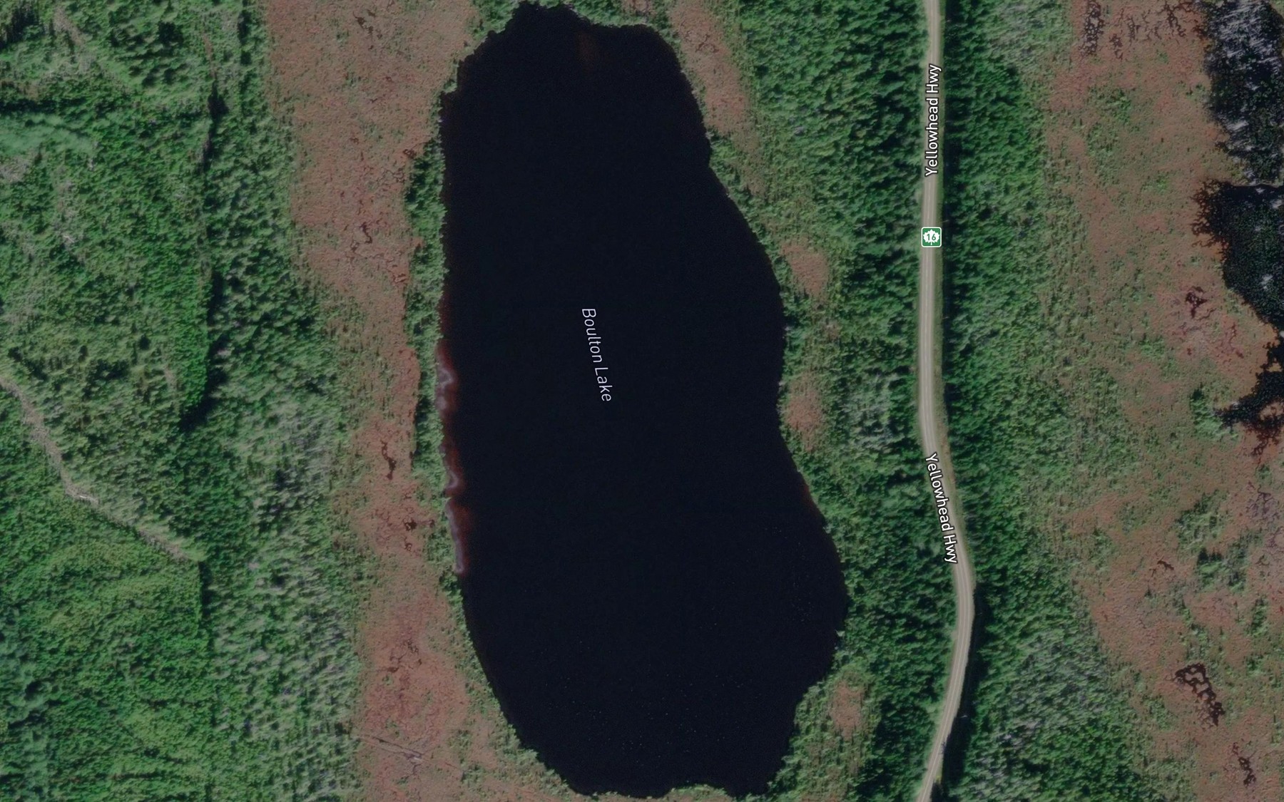 Satellite map of the Boulton Lake