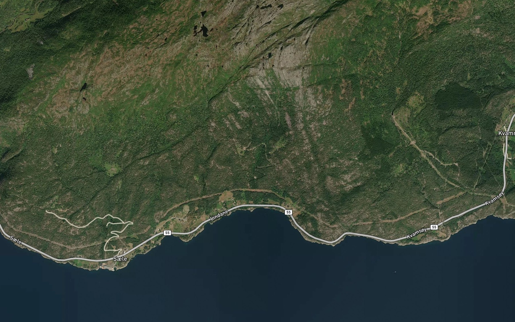 Satellite map of the Haukedalselvi