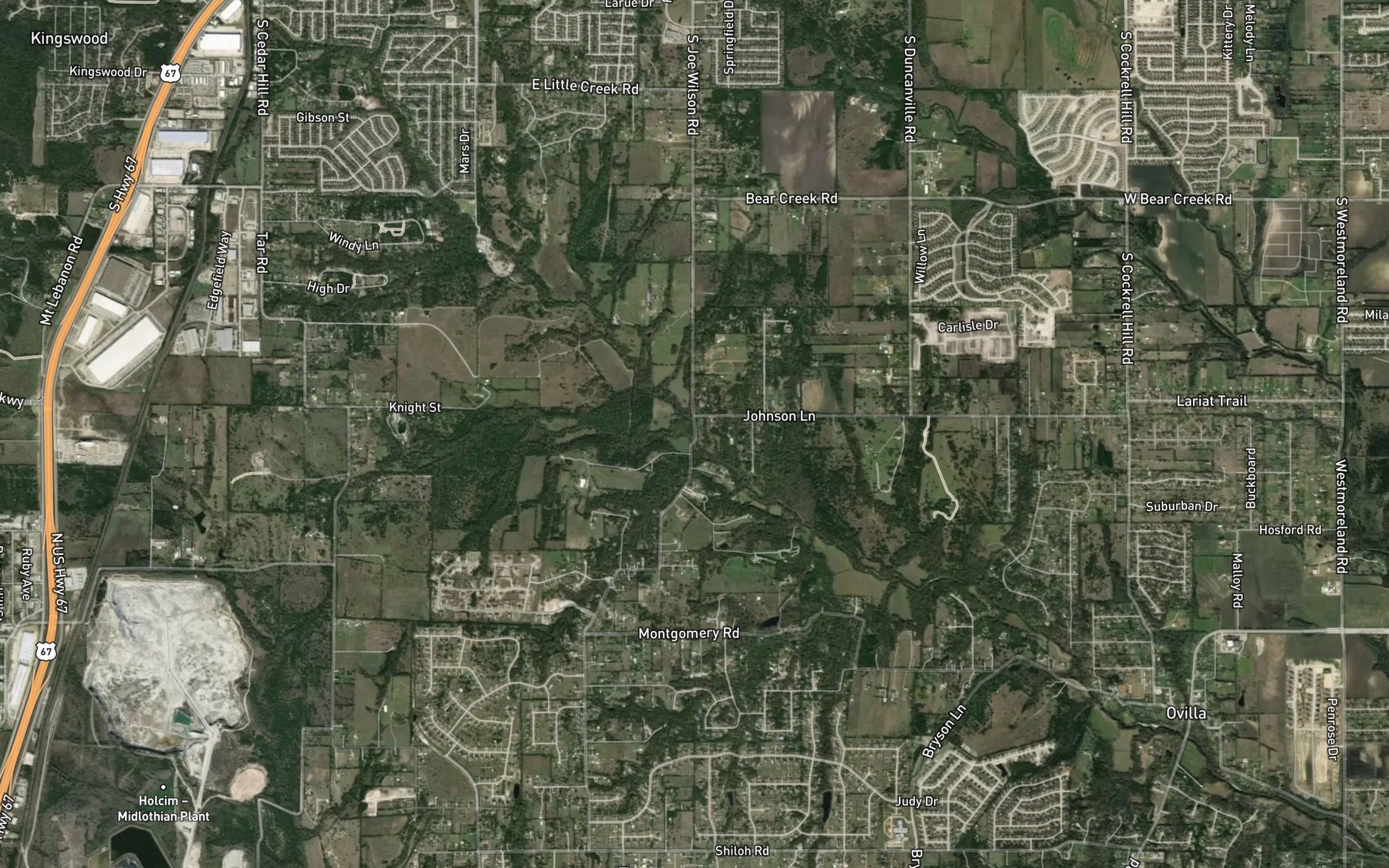Satellite map of the Sanders Branch