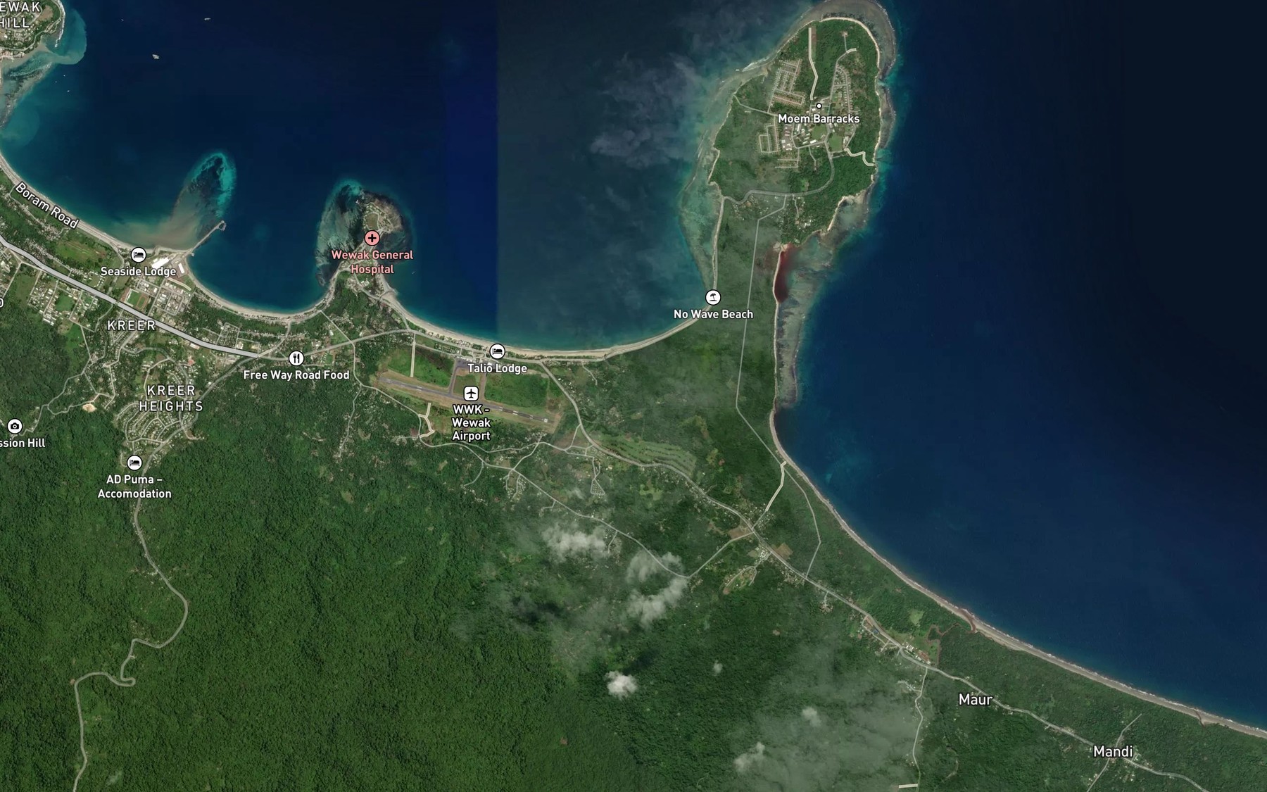 Satellite map of the Puk Puk Creek