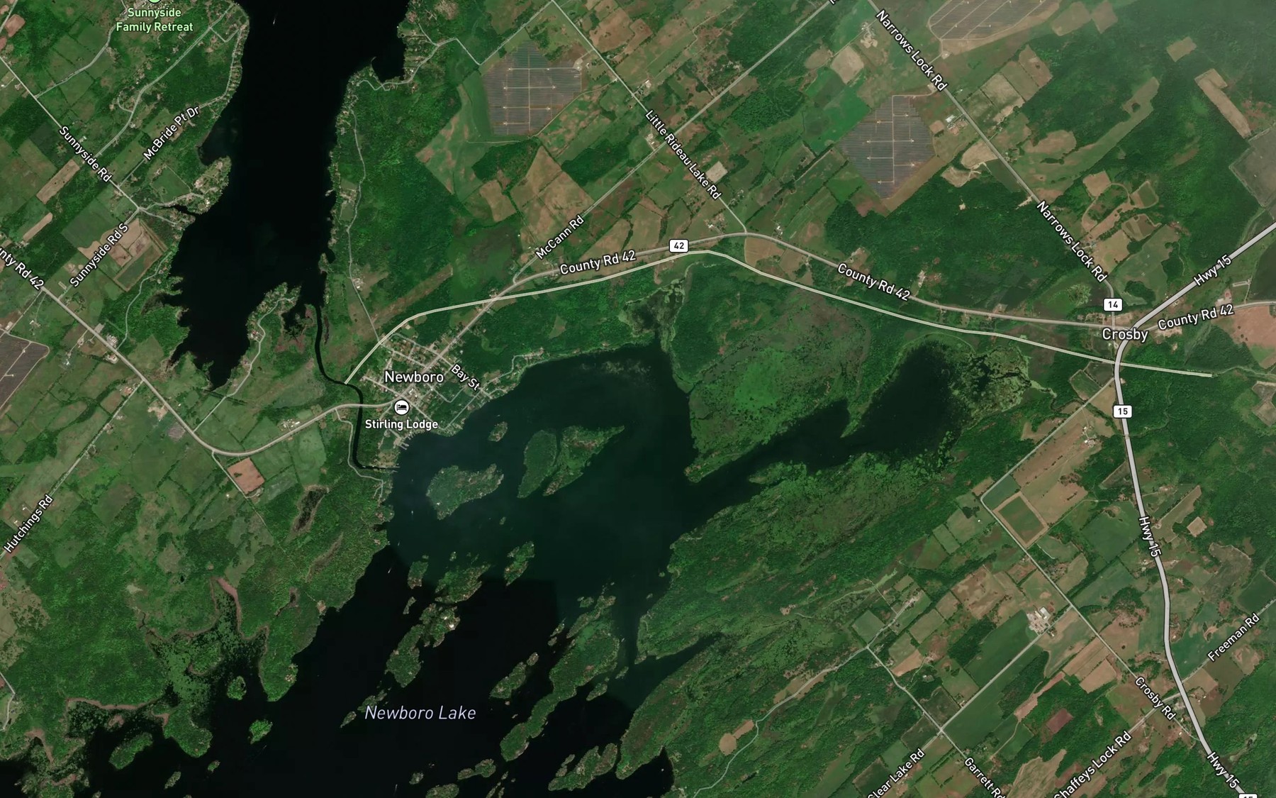 Satellite map of the Sucker Creek