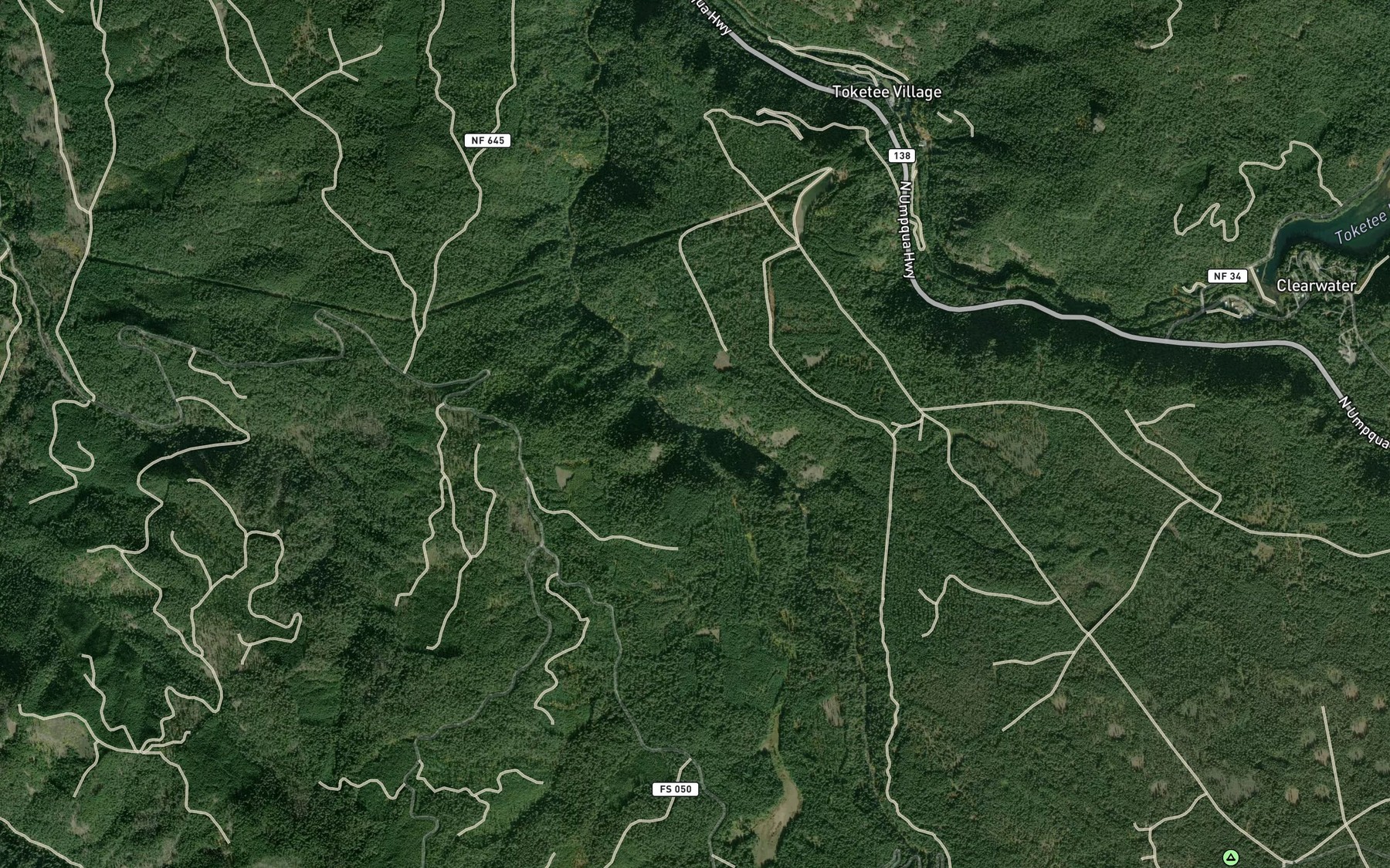 Satellite map of the Pie Creek