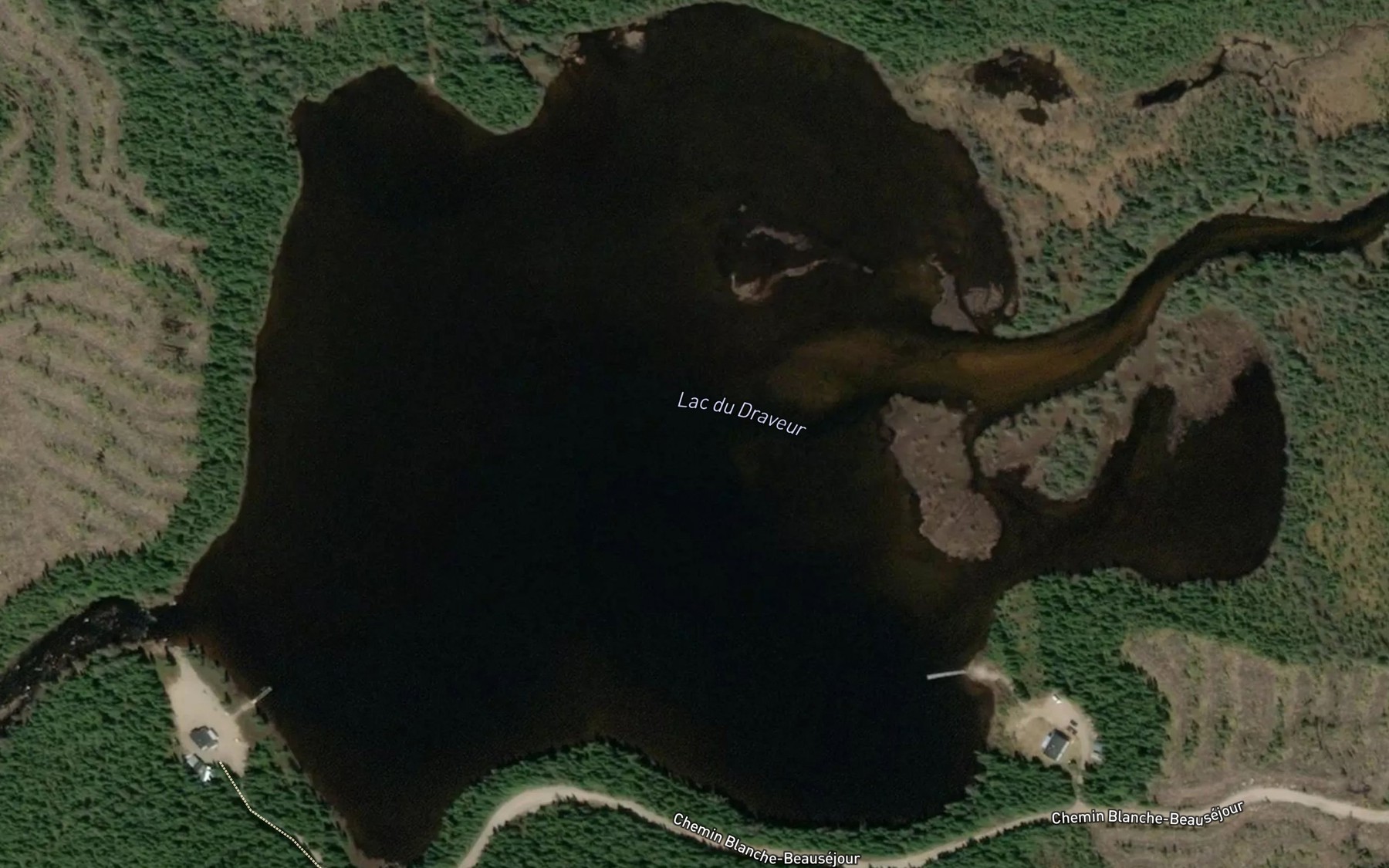 Satellite map of the Lac du Draveur