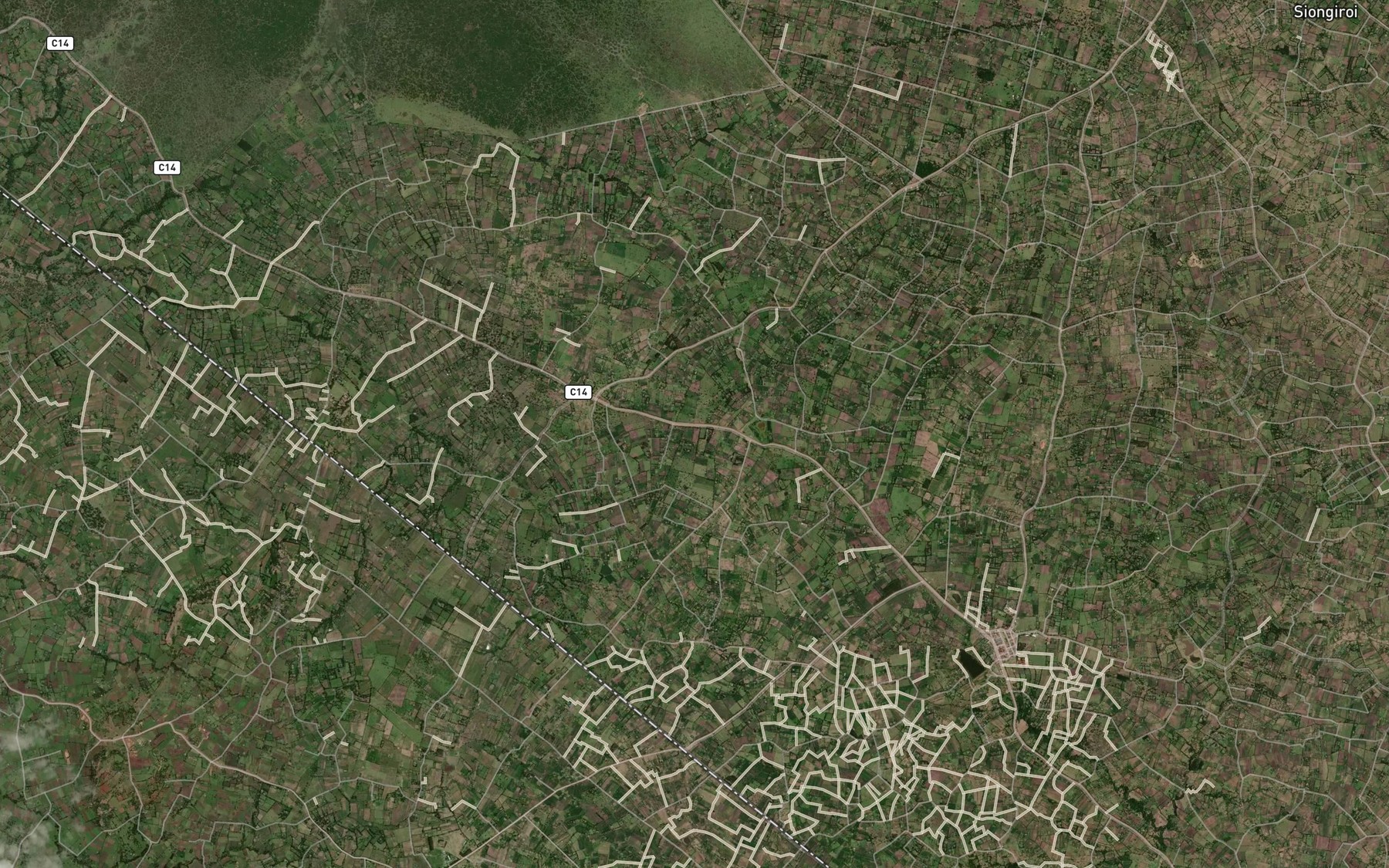Satellite map of the Chep'ng'isimgut Dam