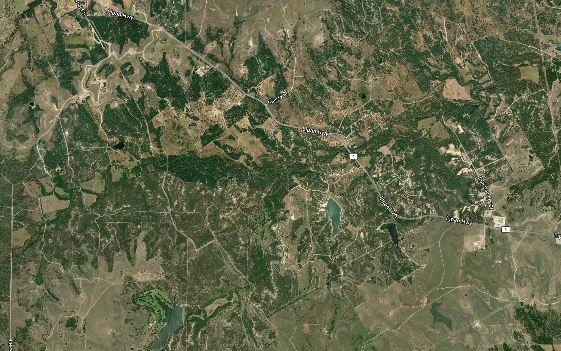 Satellite map of the Star Hollow Creek