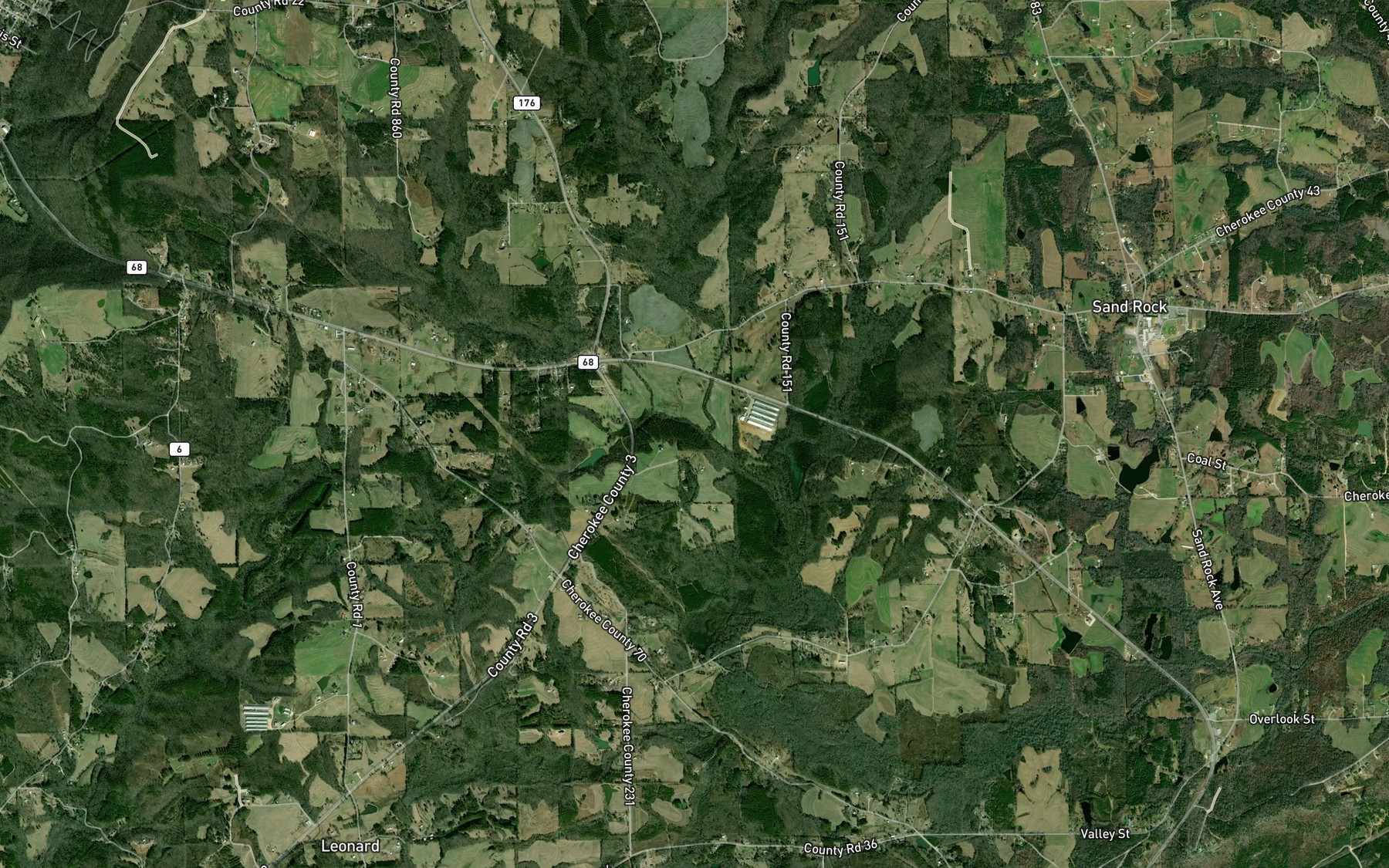 Satellite map of the Jones Branch