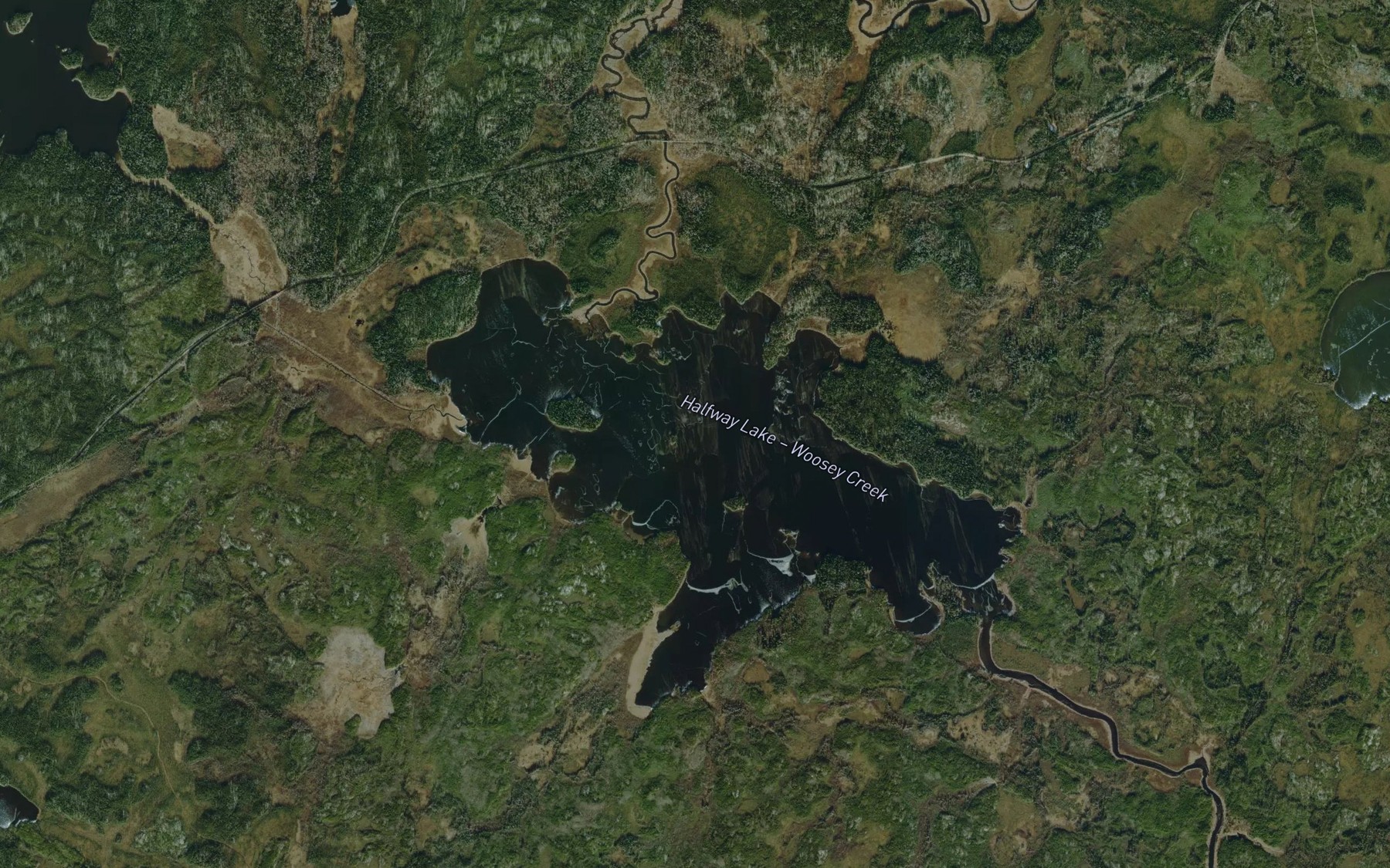 Satellite map of the Halfway Lake