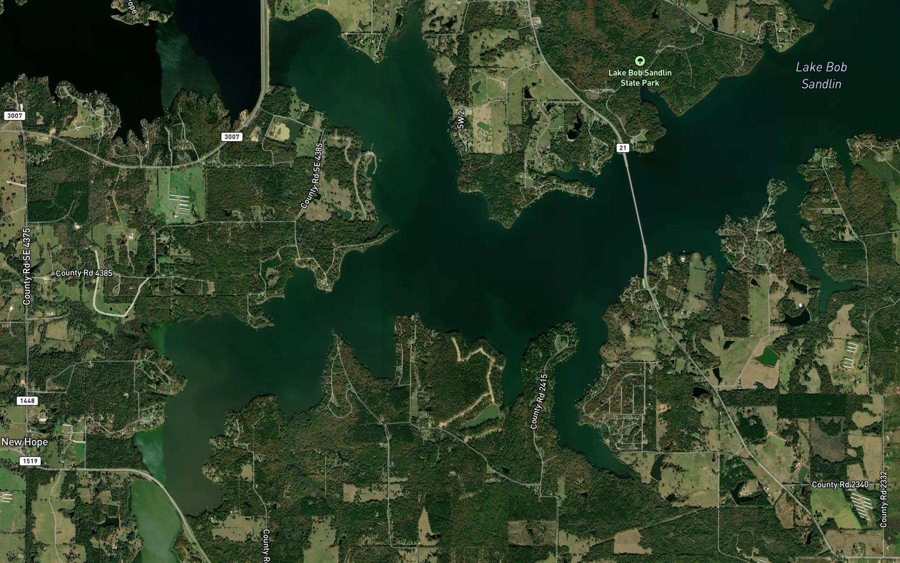 Satellite map of the Brushy Creek