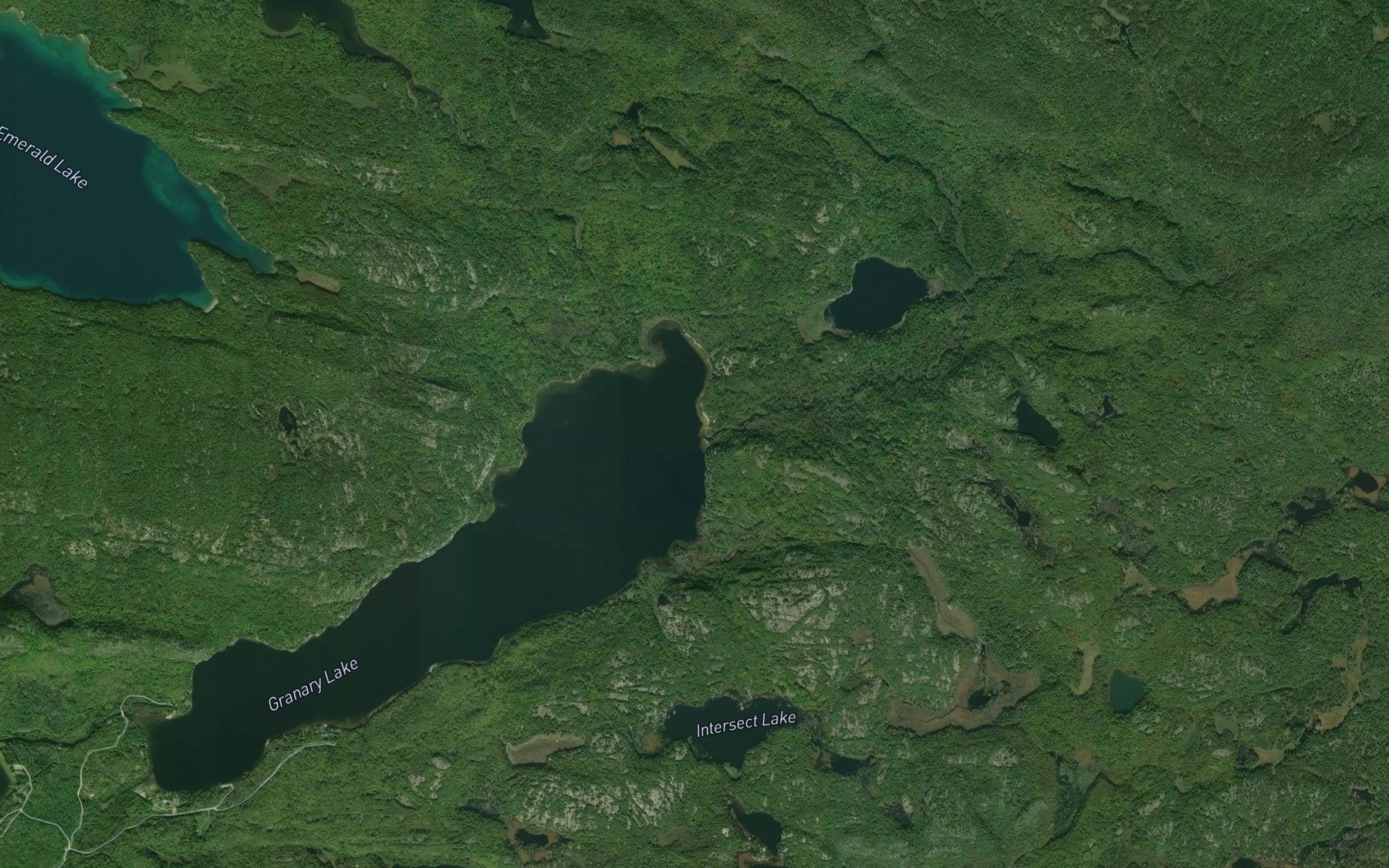 Satellite map of the Crooked Creek