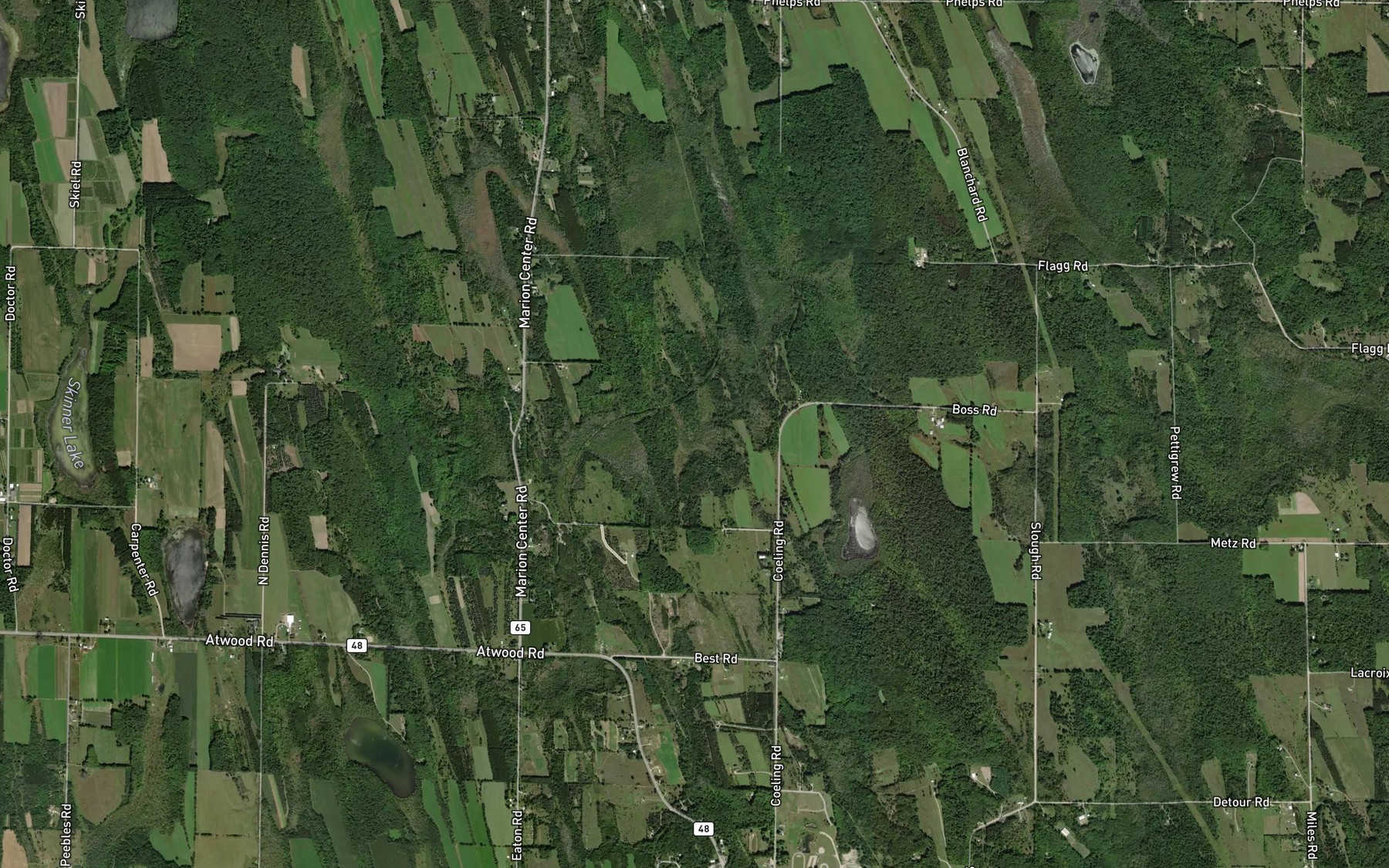 Satellite map of the Marion Creek
