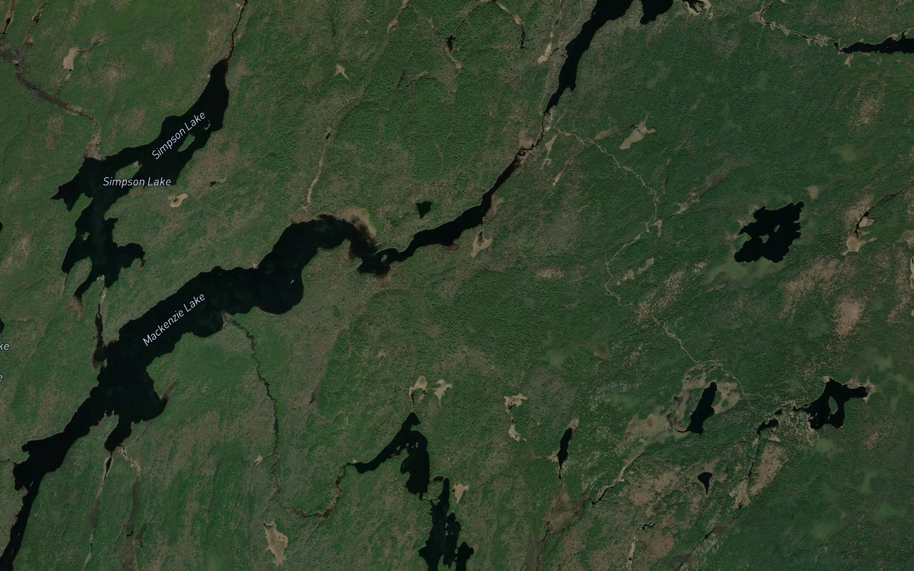 Satellite map of the Mackenzie Narrows