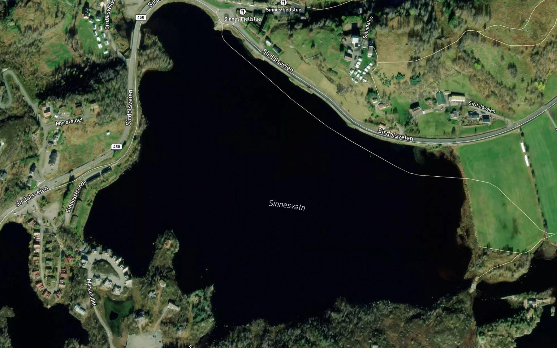 Satellite map of the Sinnesvatnet