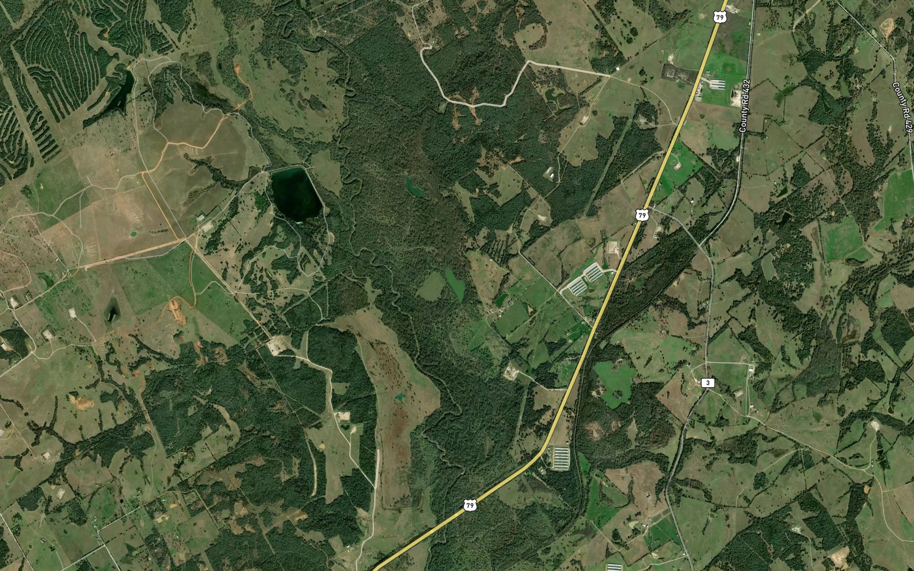 Satellite map of the Grassy Lake
