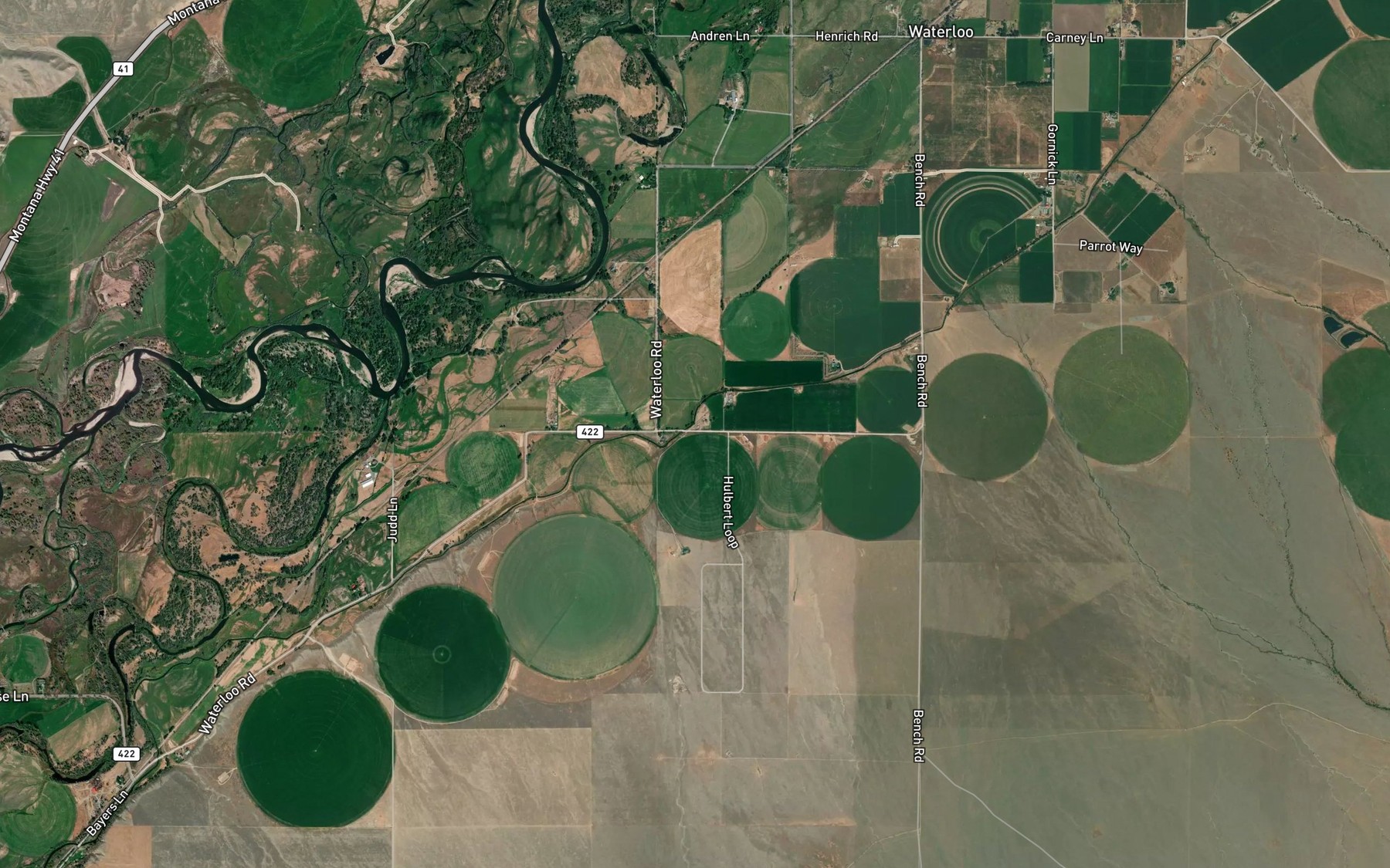 Satellite map of the Hulbert Creek