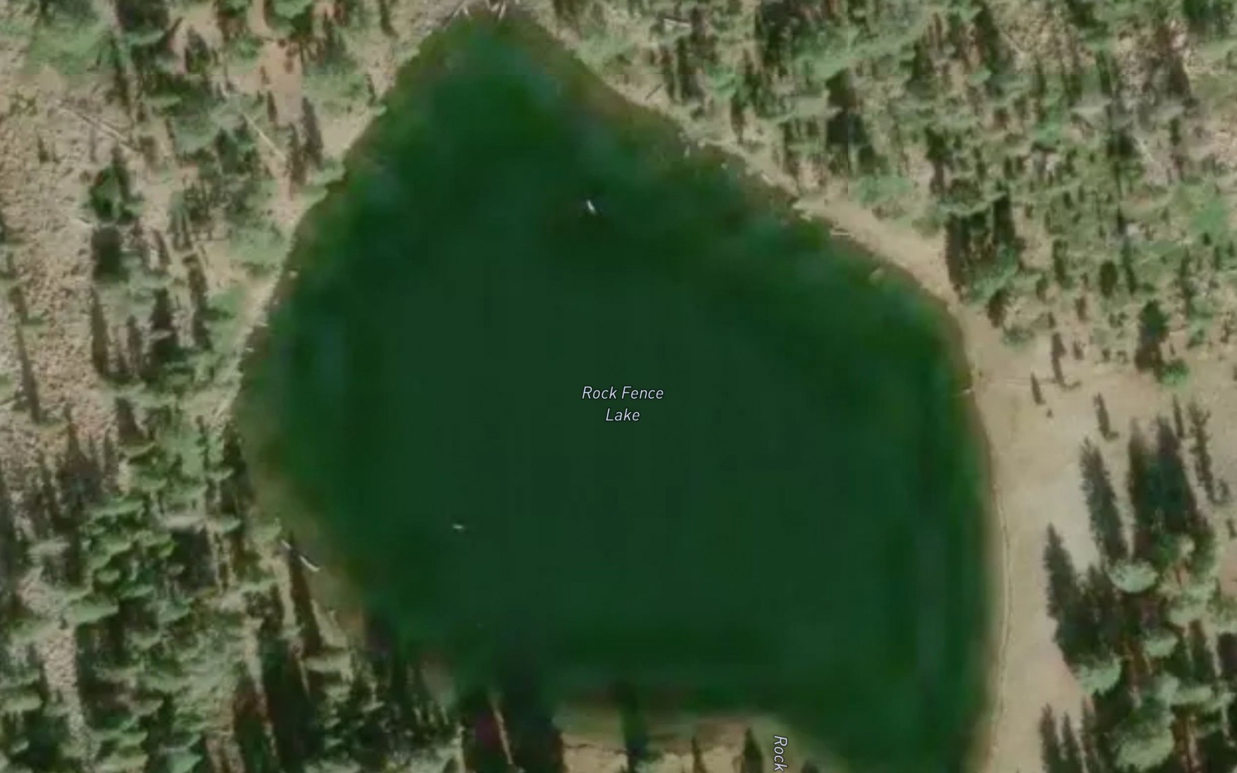 Satellite map of the Rock Fence Lake