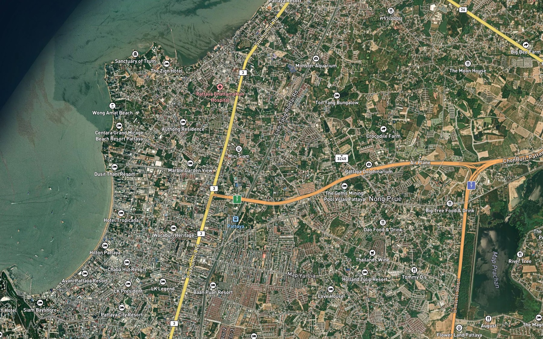 Satellite map of the Huai Sua Phaeo