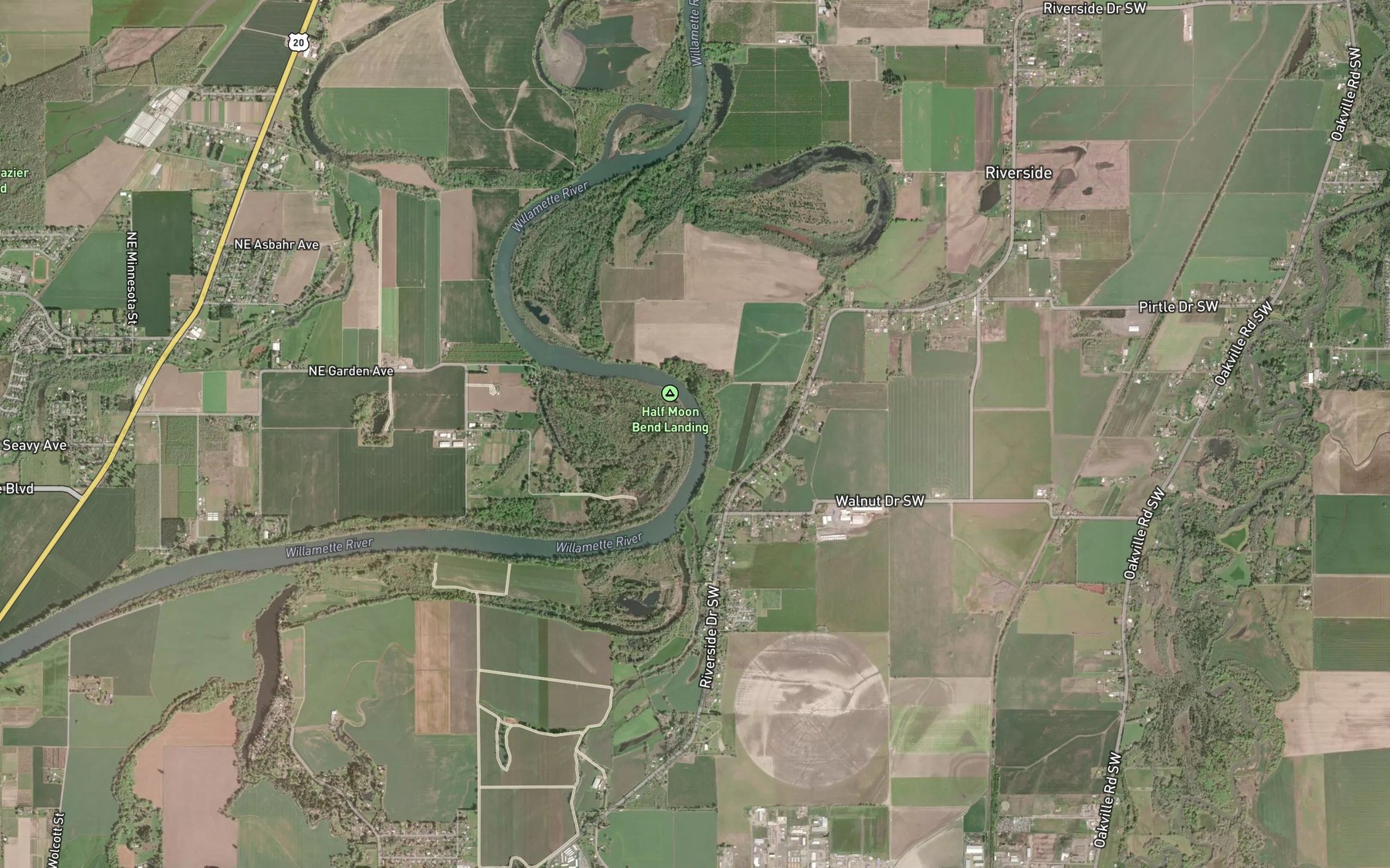 Satellite map of the Half Moon Bend