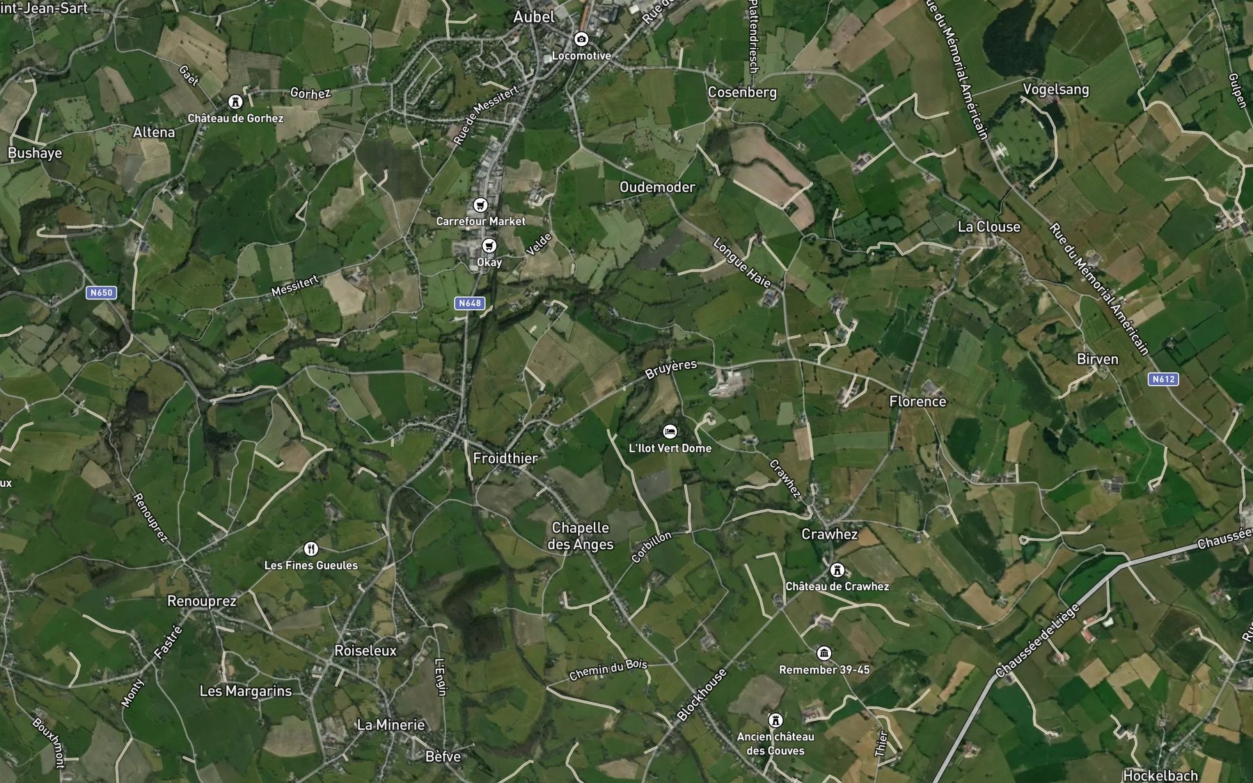 Satellite map of the Ruisseau de la Vlamerie