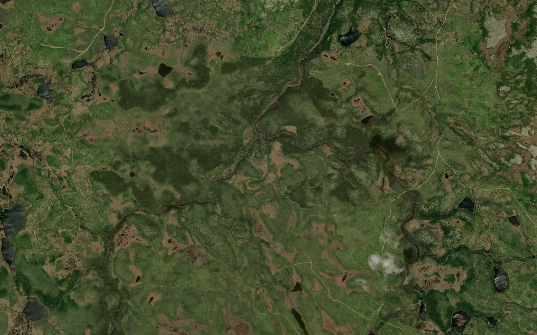 Satellite map of the Kitty's Brook South Branch
