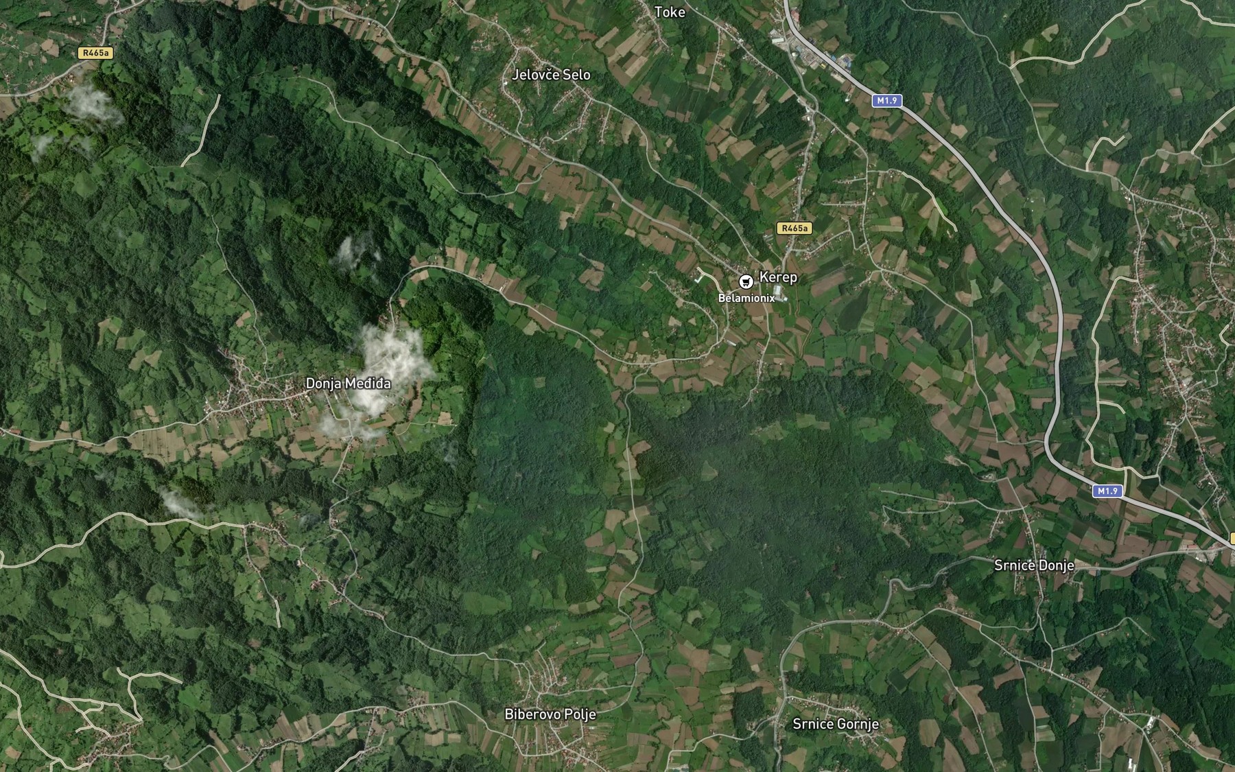 Satellite map of the Medicka Reka
