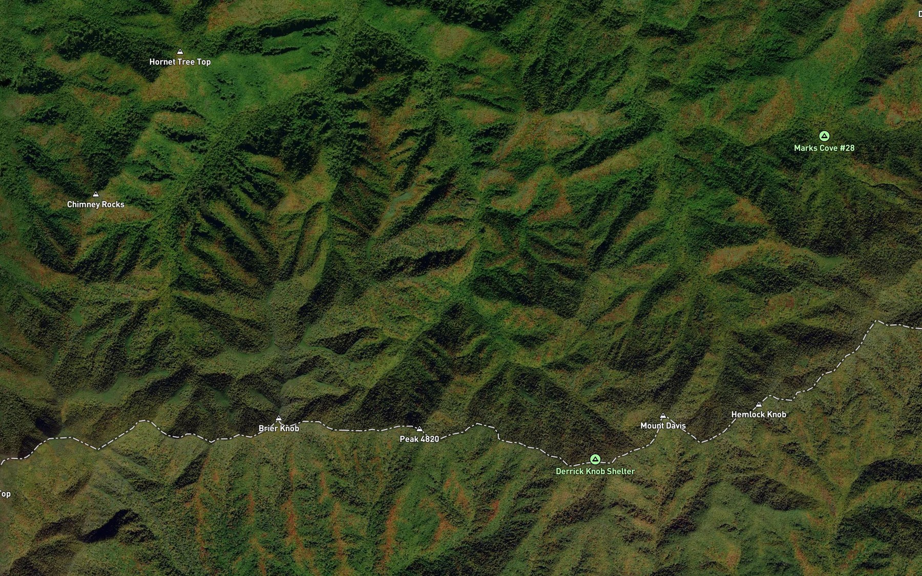 Satellite map of the Starkey Creek