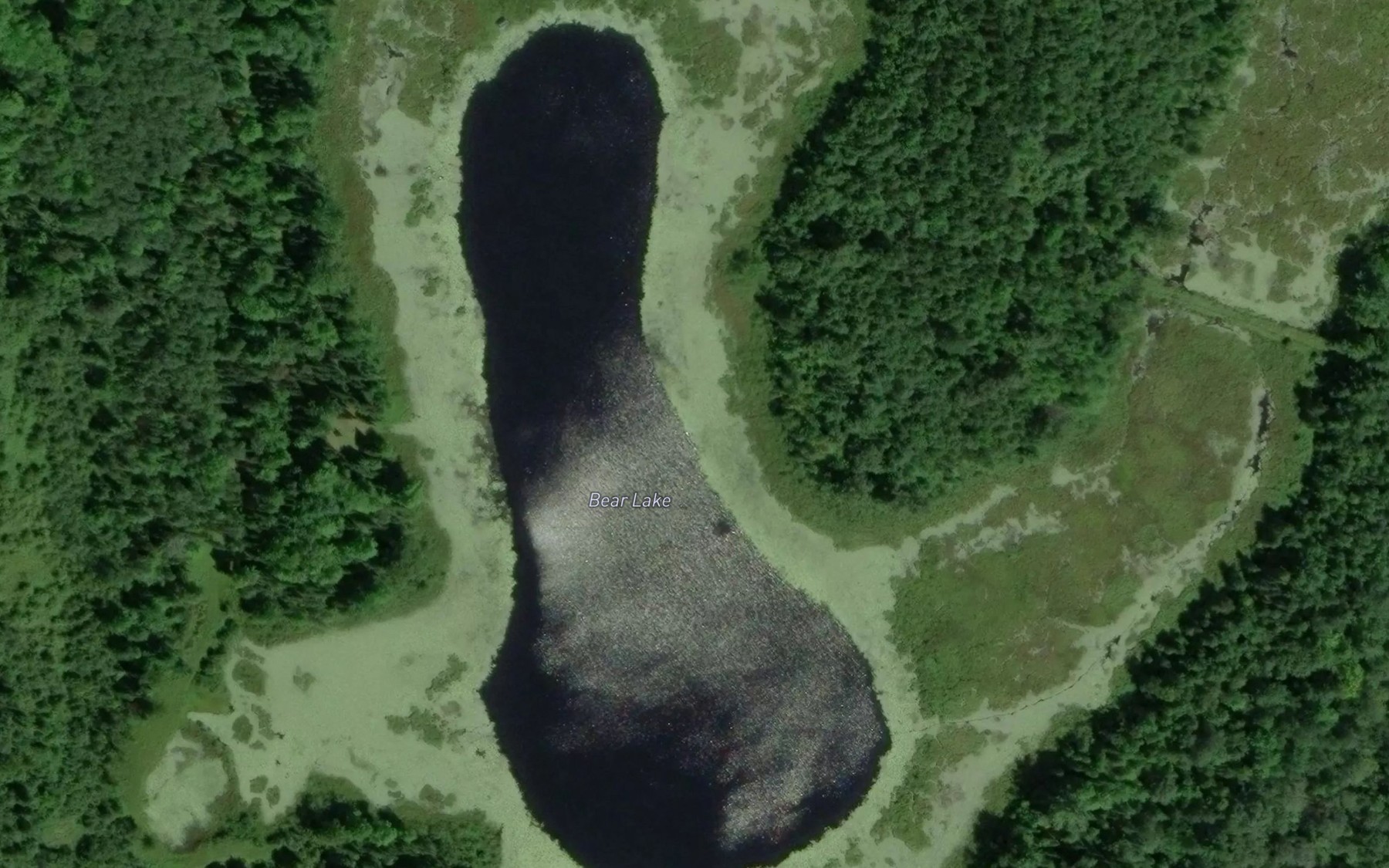 Satellite map of the Bear Lake