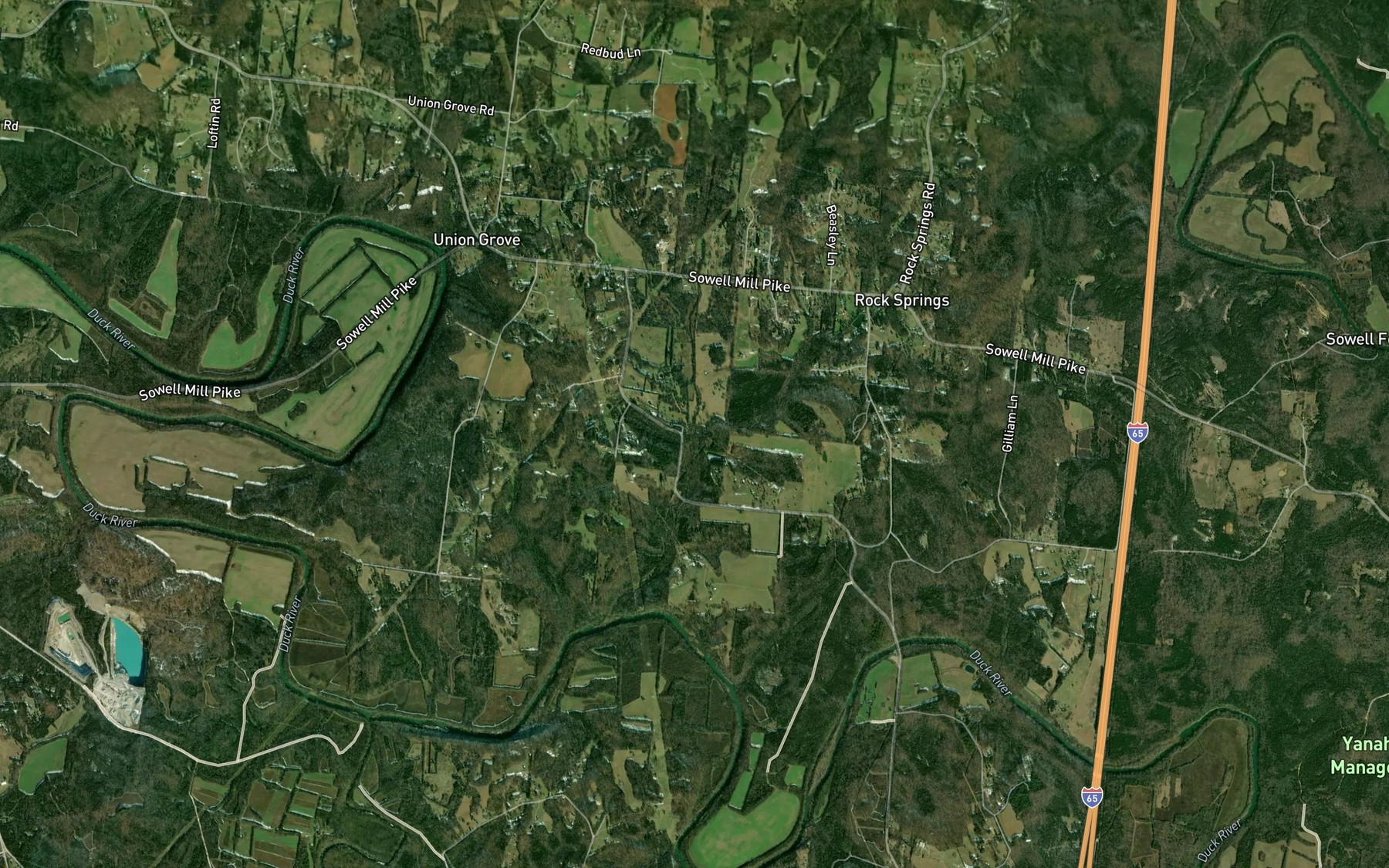 Satellite map of the Smith Branch