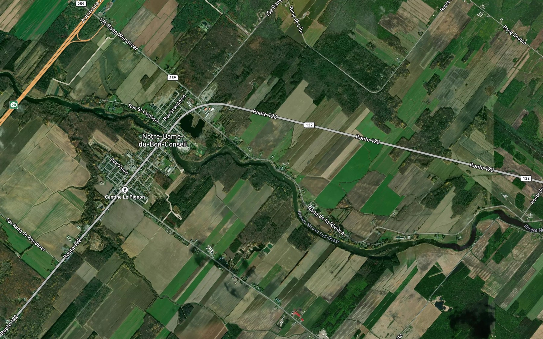 Satellite map of the Cours d'eau Leopold-Martin