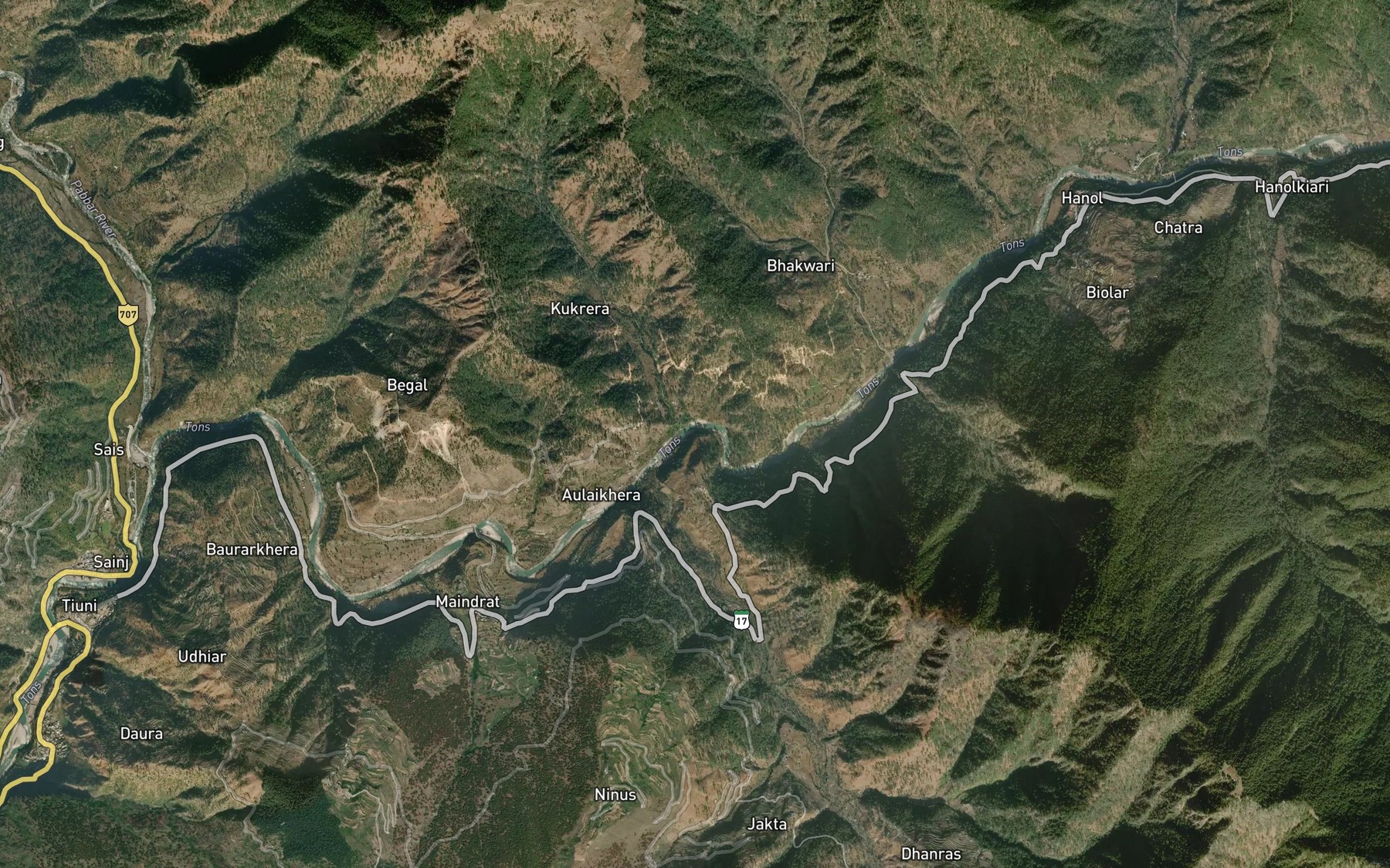 Satellite map of the Begal Gad