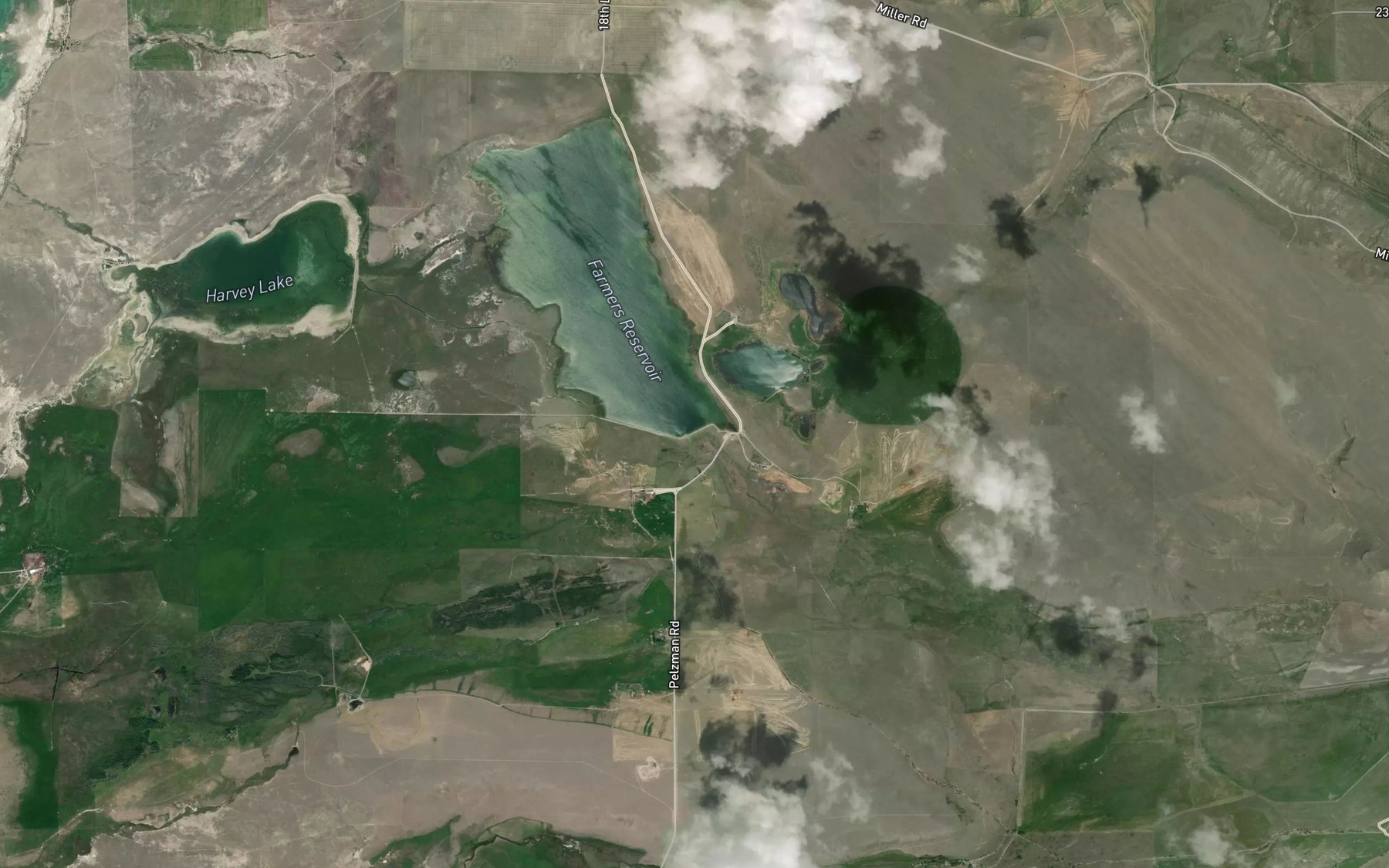 Satellite map of the Farmers Reservoir