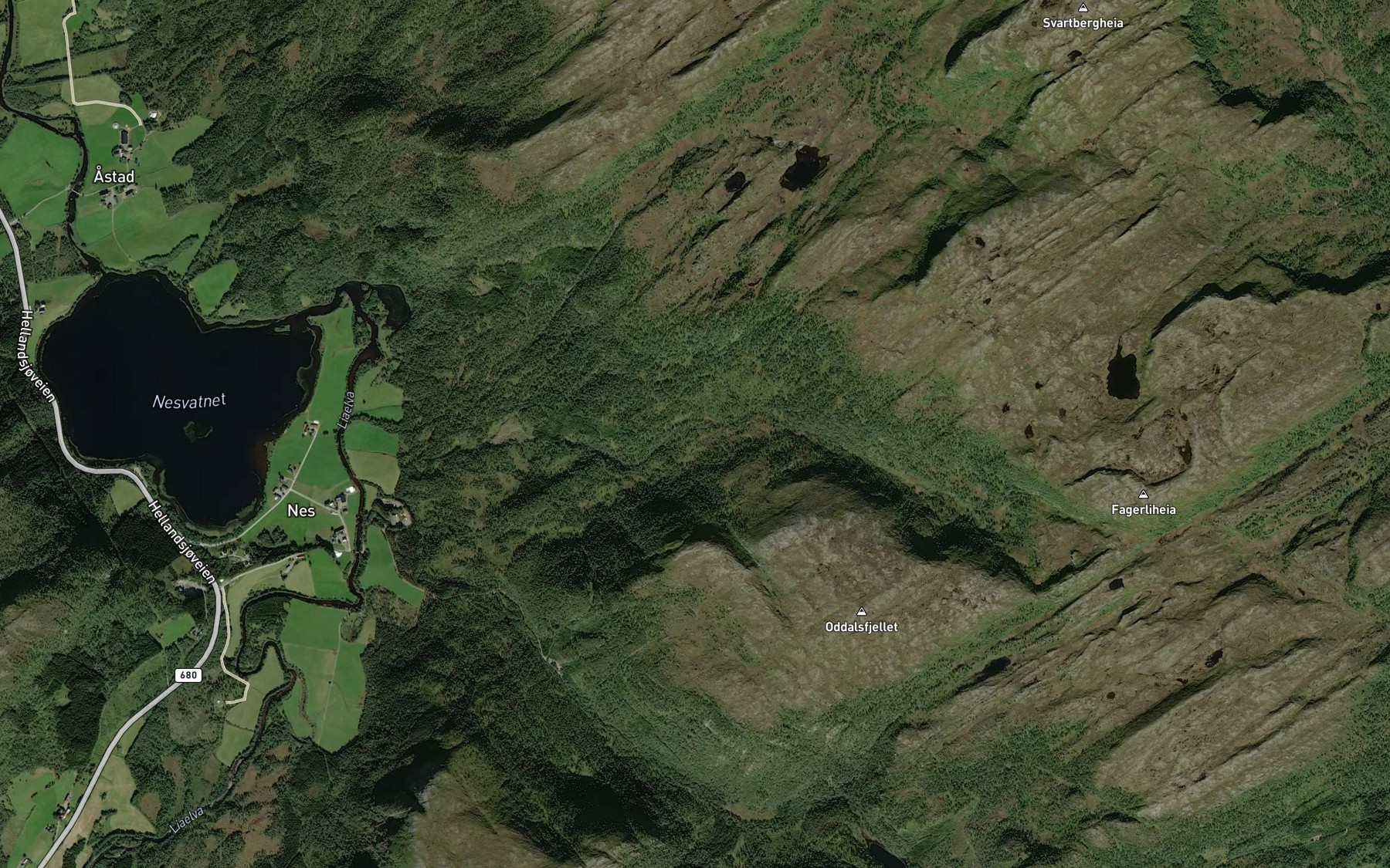 Satellite map of the Oddalsbekken