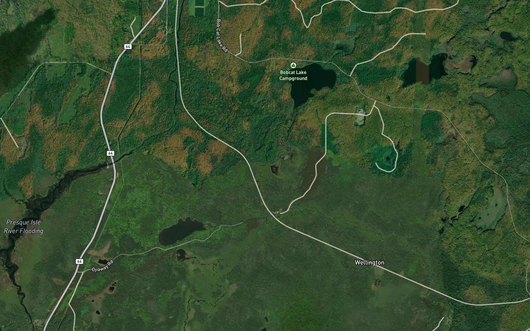 Satellite map of the Bobcat Creek