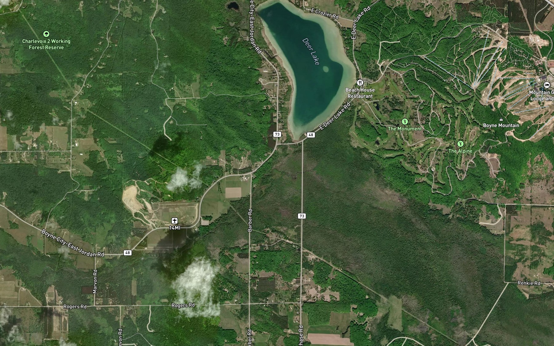 Satellite map of the Collins Creek