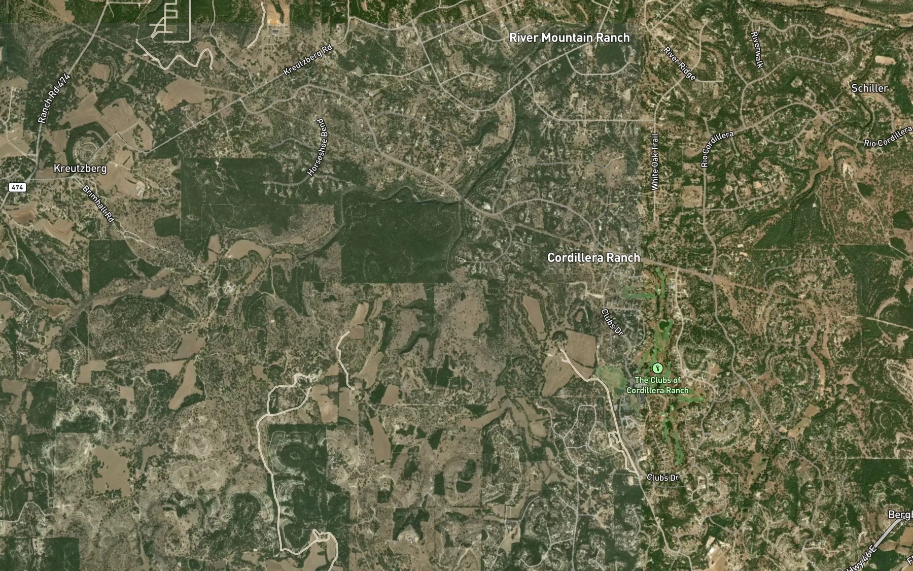 Satellite map of the Rock Creek