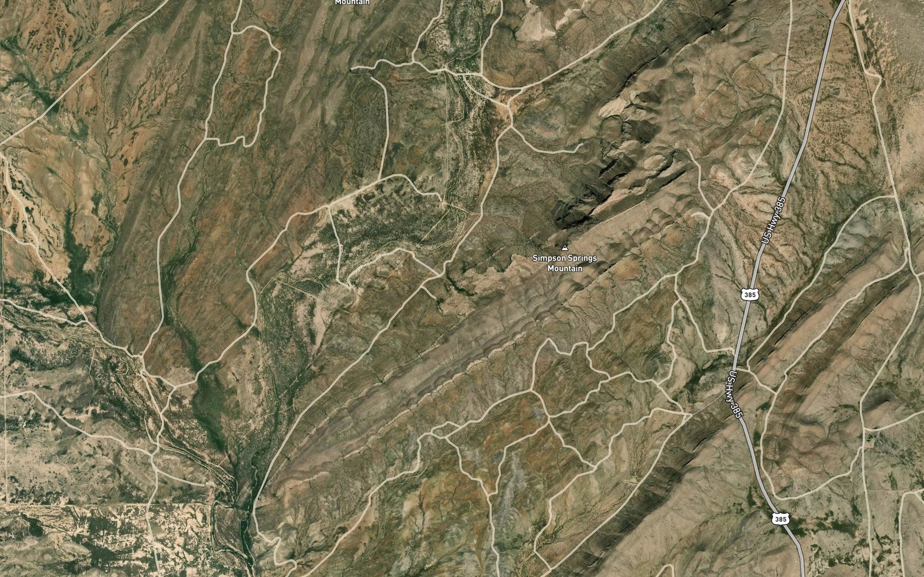 Satellite map of the Simpson Springs