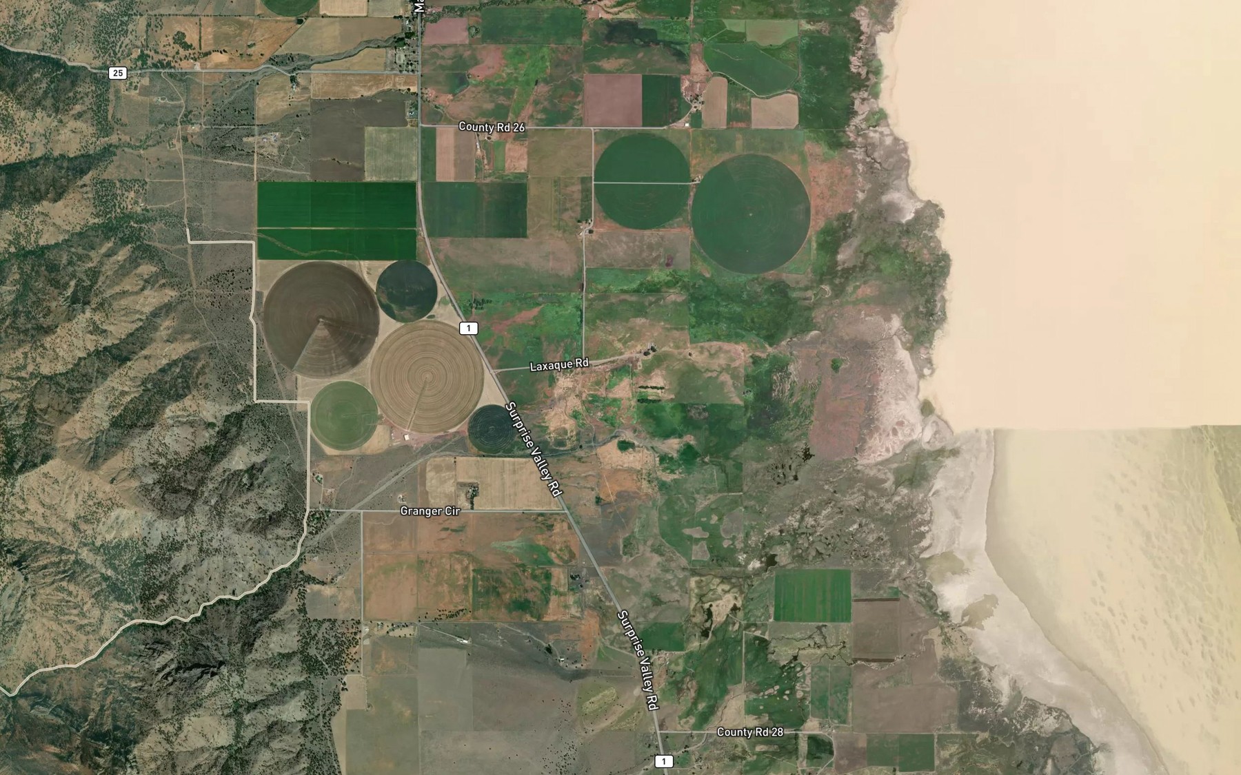 Satellite map of the Granger Creek