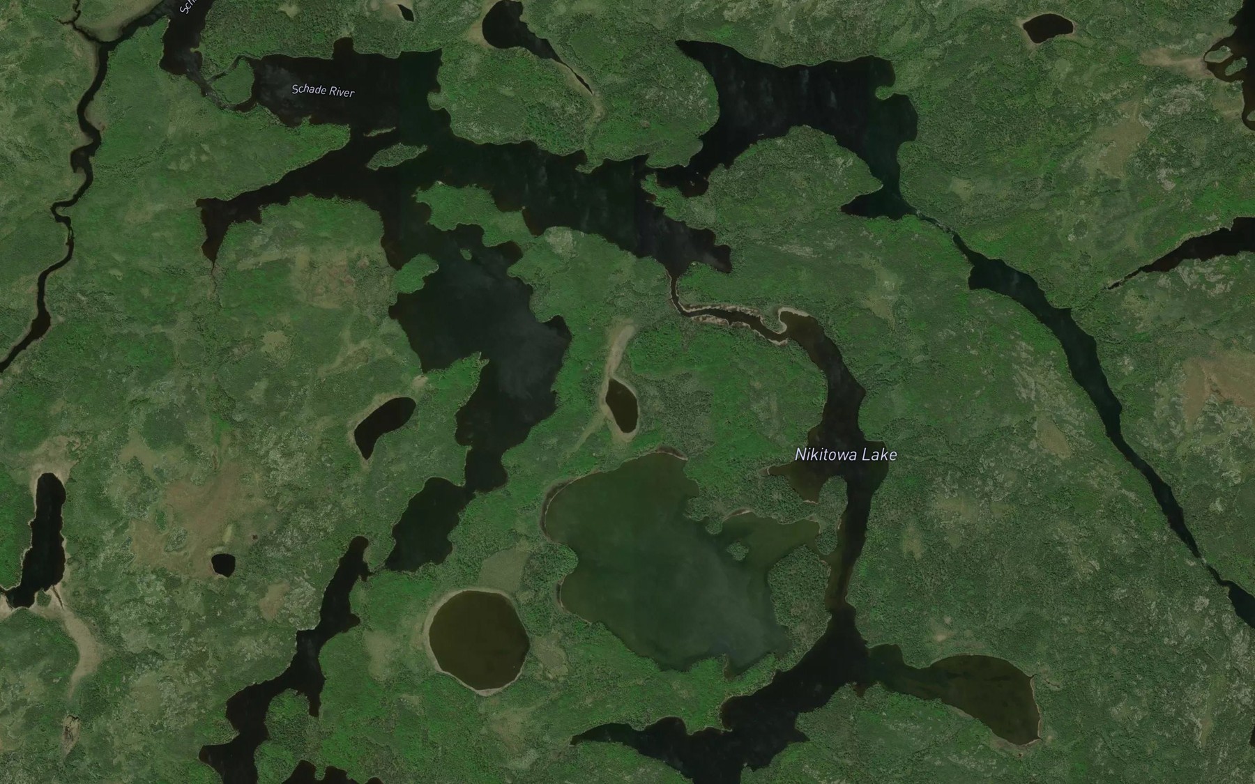 Satellite map of the Nikitowa Lake