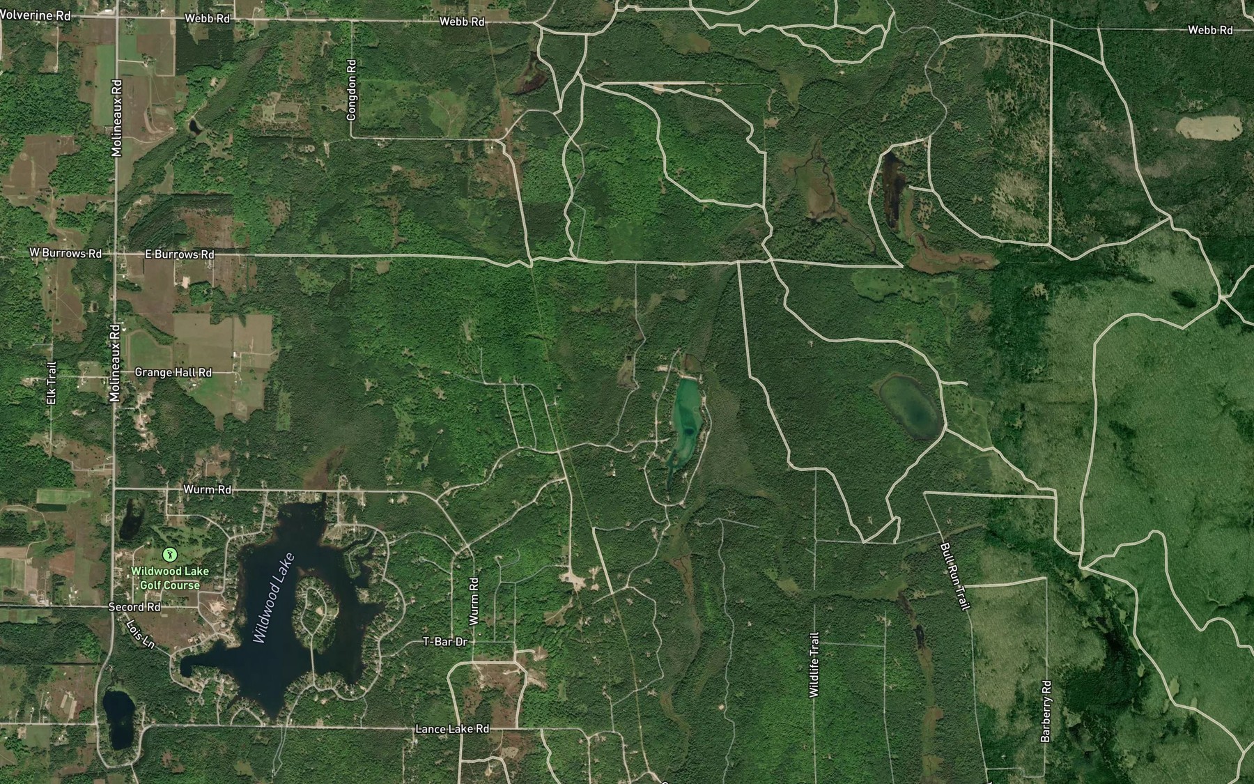 Satellite map of the Burrows Creek